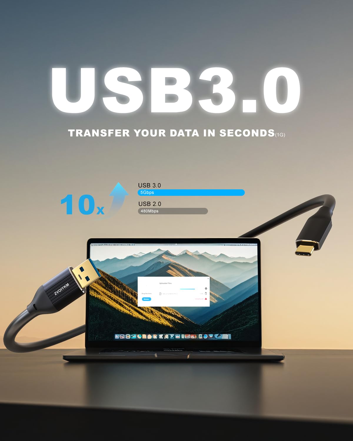 Thumbnail 1 de ZVOIYKM Active USB 3.0 A to C Extension Cable, 15m (50ft) with built-in signal booster