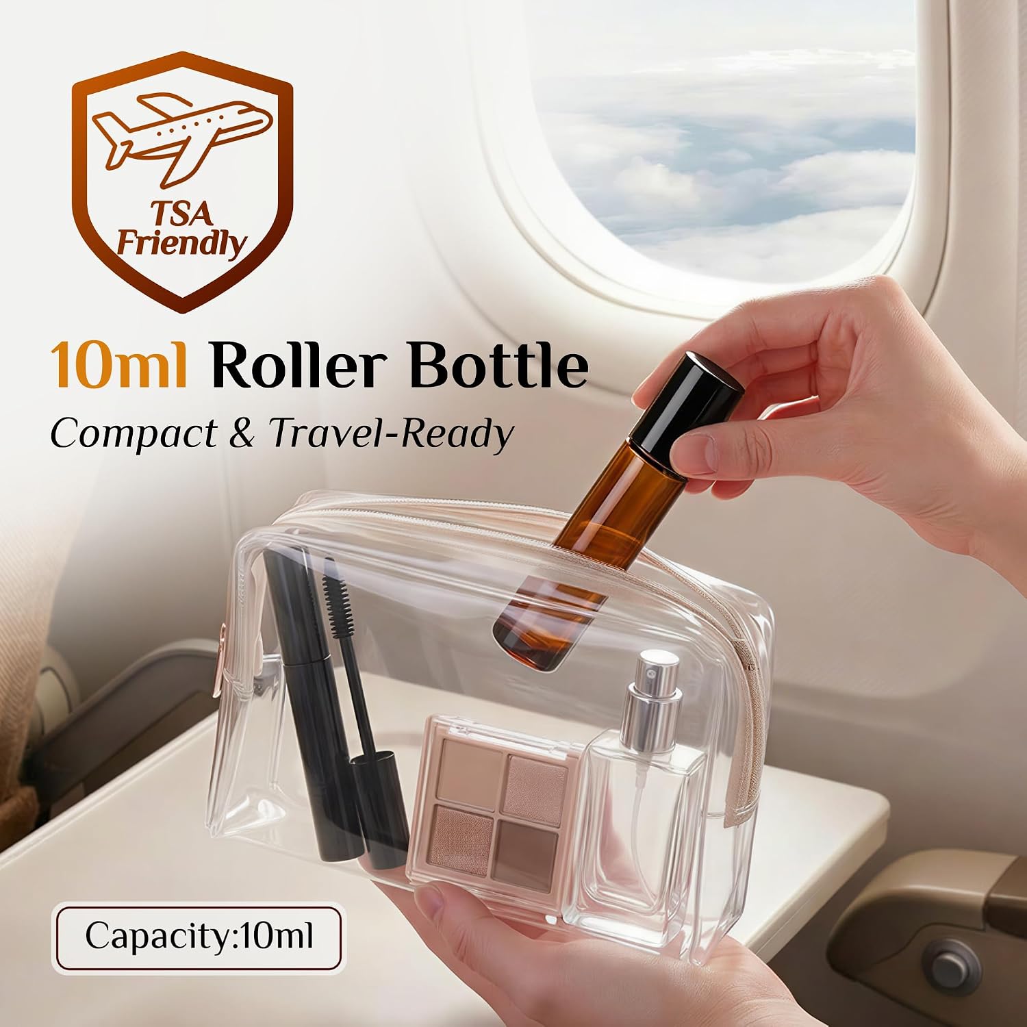 Thumbnail 2 de PrettyCare 4 Pack 10 ml Amber Glass Roller Bottles