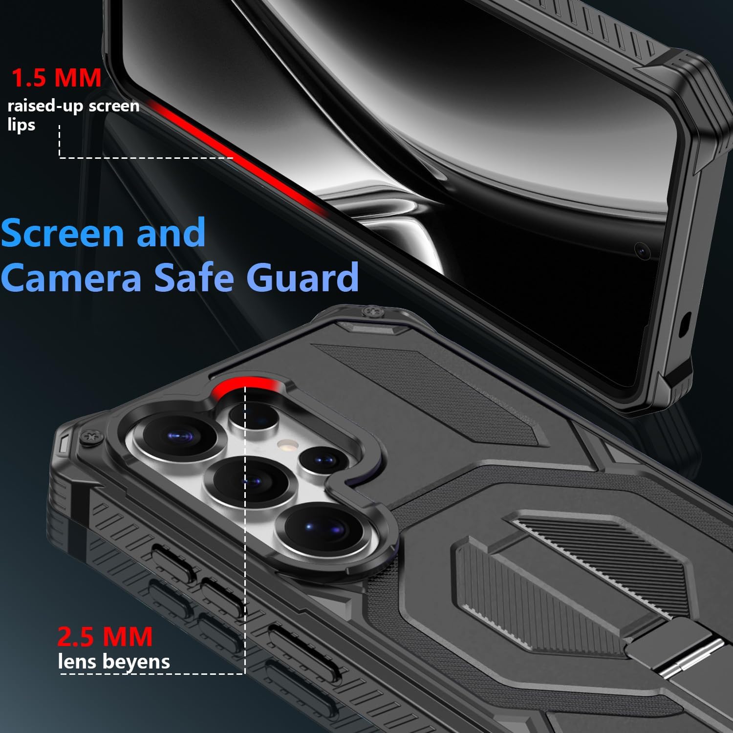 Detalle de BQQFG Galaxy S25 Ultra Case with MagSafe Compatibility and Folding Kickstand
