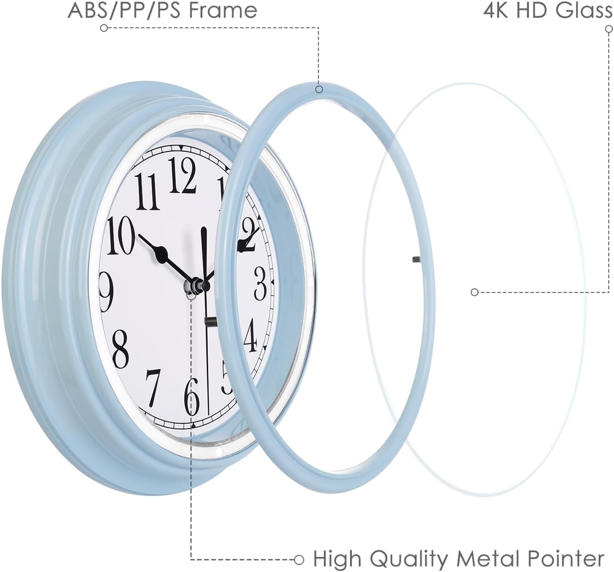 Thumbnail 2 de Topkey Stille Wanduhr Küche 22,9 cm