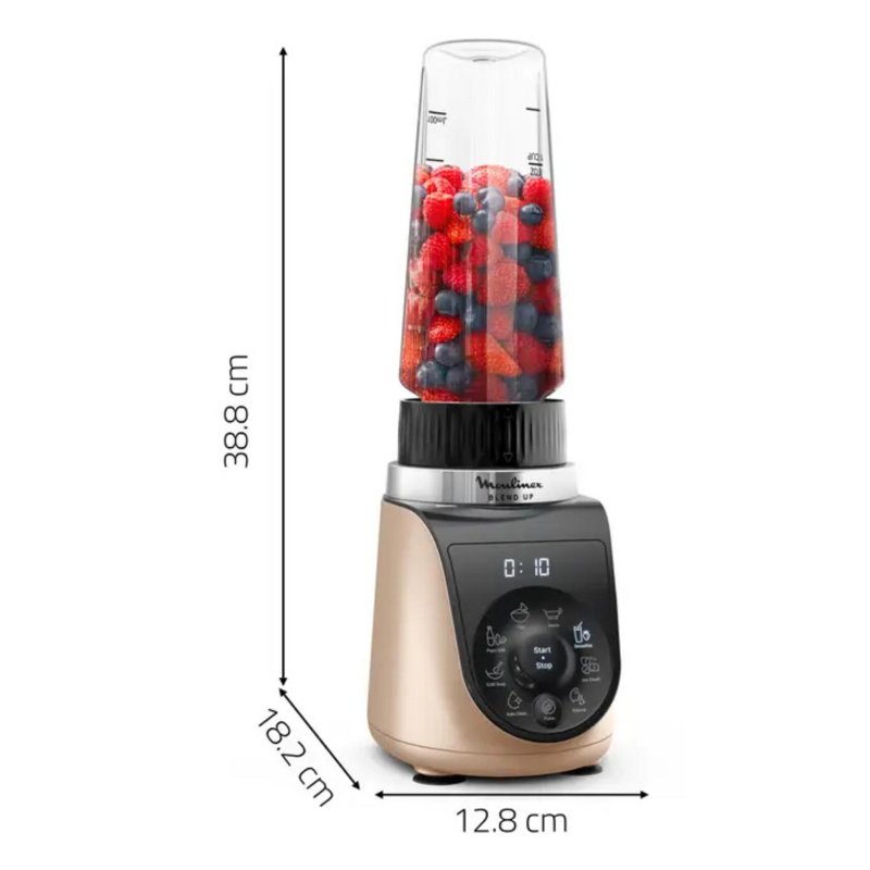 Detalle 2 de Batidora de vaso Moulinex Blend Up LM190AF0 0,85 L 1000 W — 8 velocidades con LCD y cuchillas Powelix