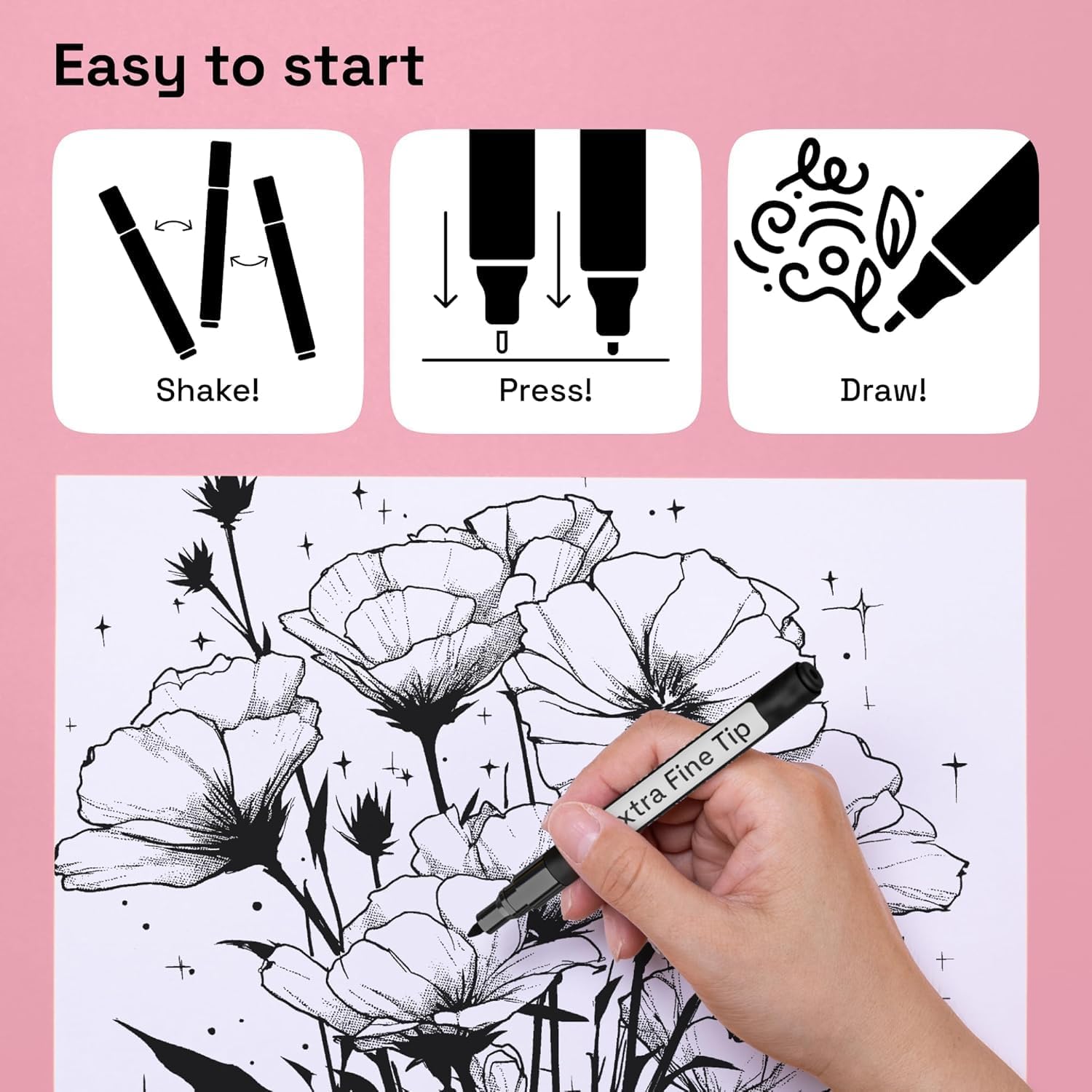 Thumbnail 6 de ARTISTRO 5 black acrylic paint pens