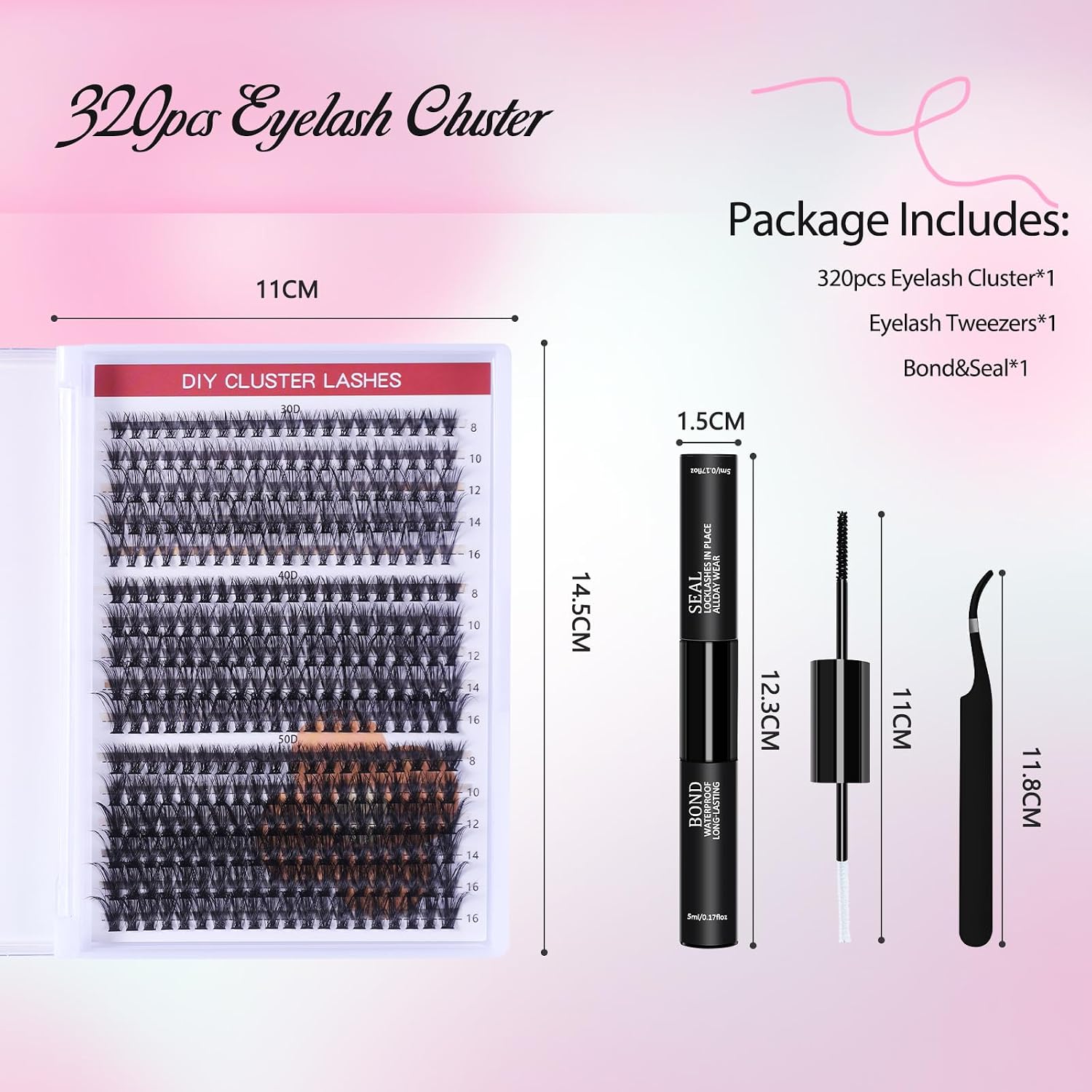 Thumbnail 2 de DIY Wimpernverlängerung Kit 320 Pcs