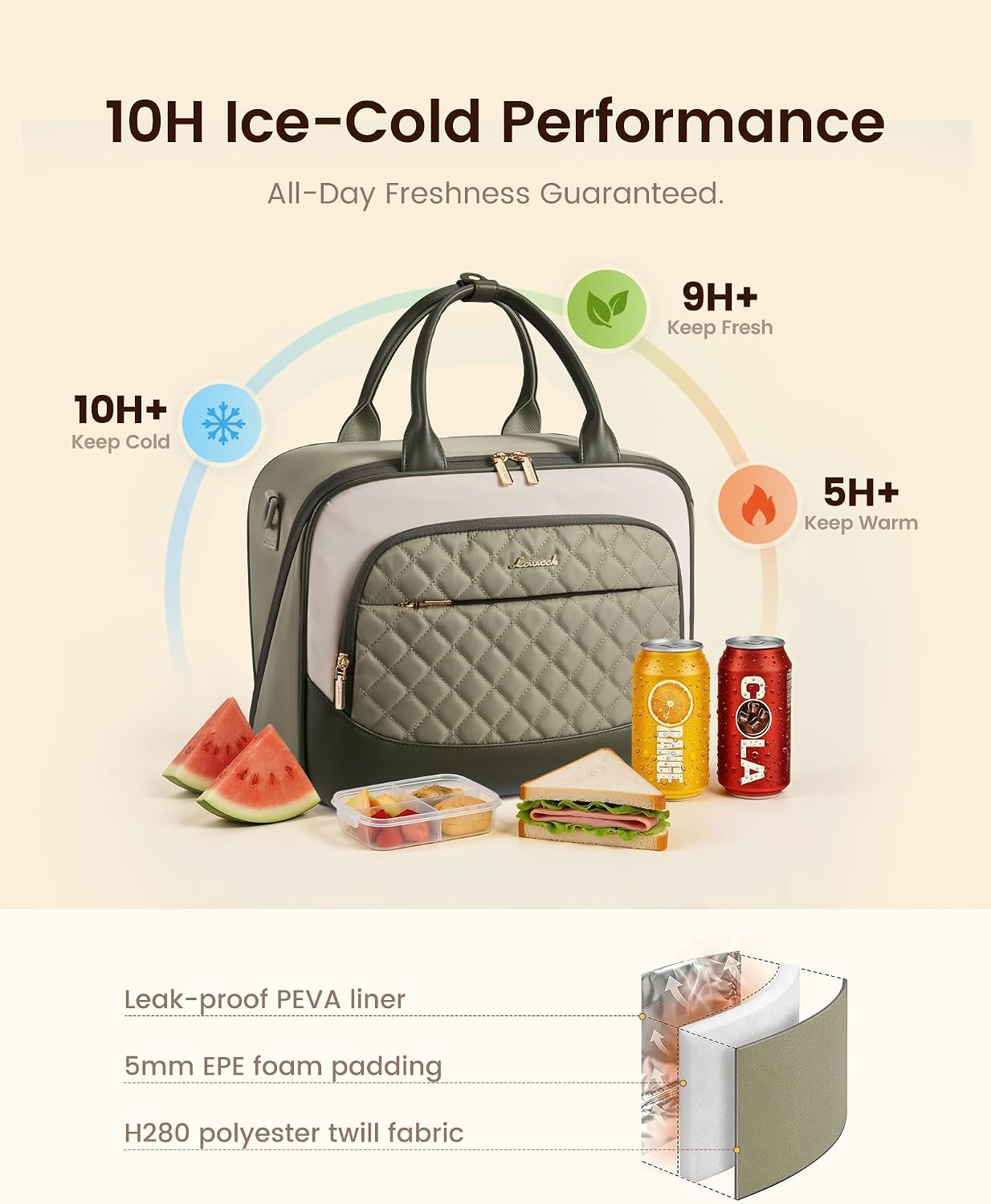 Detalle de LOVEVOOK Insulated Lunch Bag Large