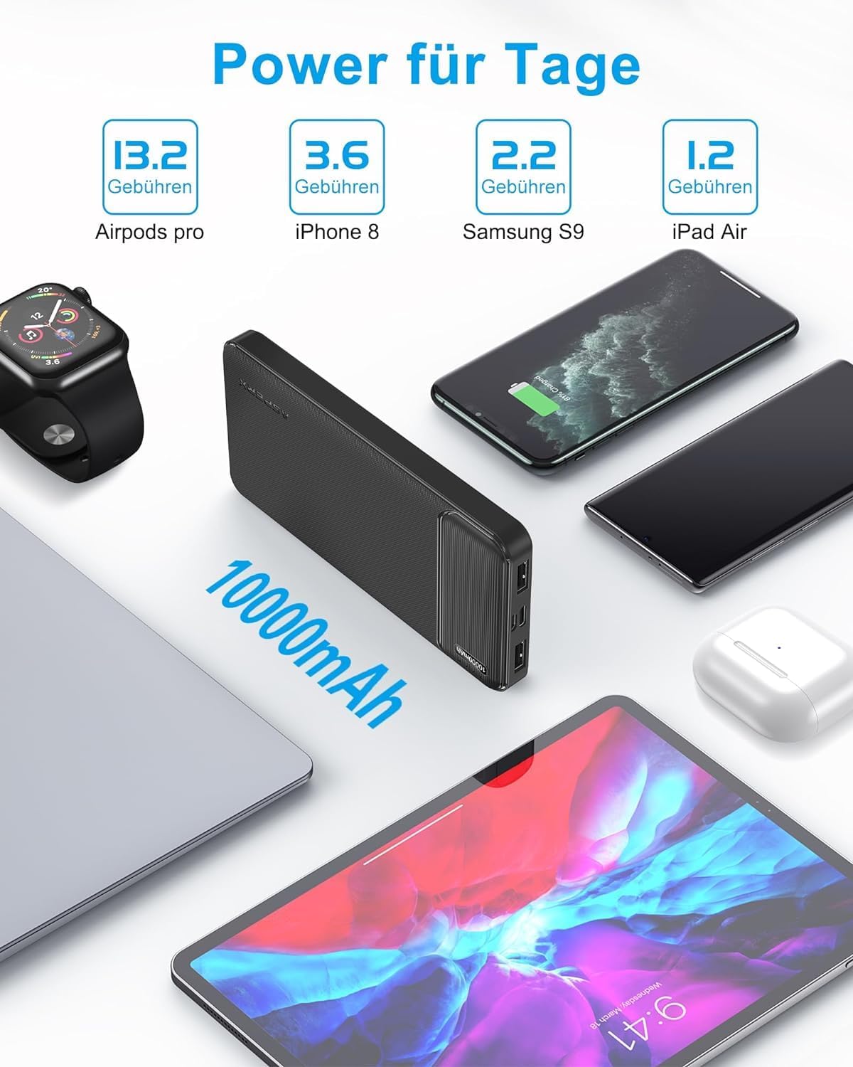 Thumbnail 2 de AsperX Power Bank 10000mAh 2 Stück