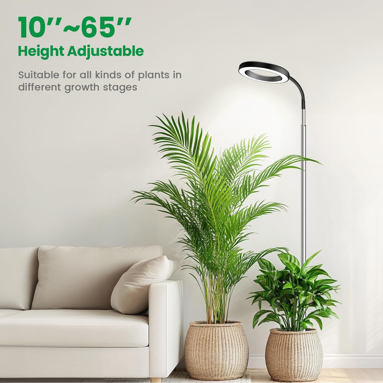 Detalle 1 de Garpsen Pflanzenlampe 65 Zoll 🌱