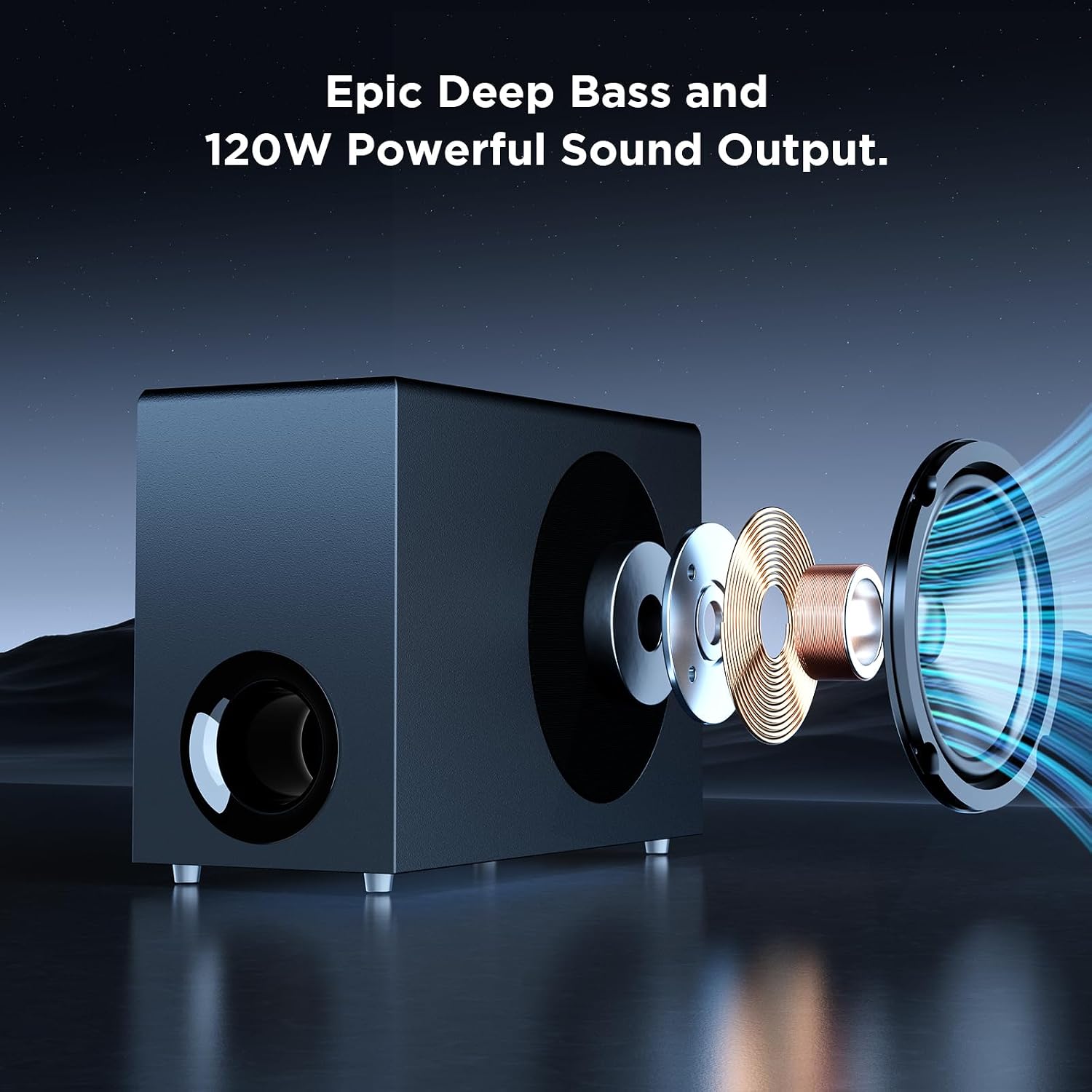 Detalle de MZEIBO Sound Bar 120W home theater system
