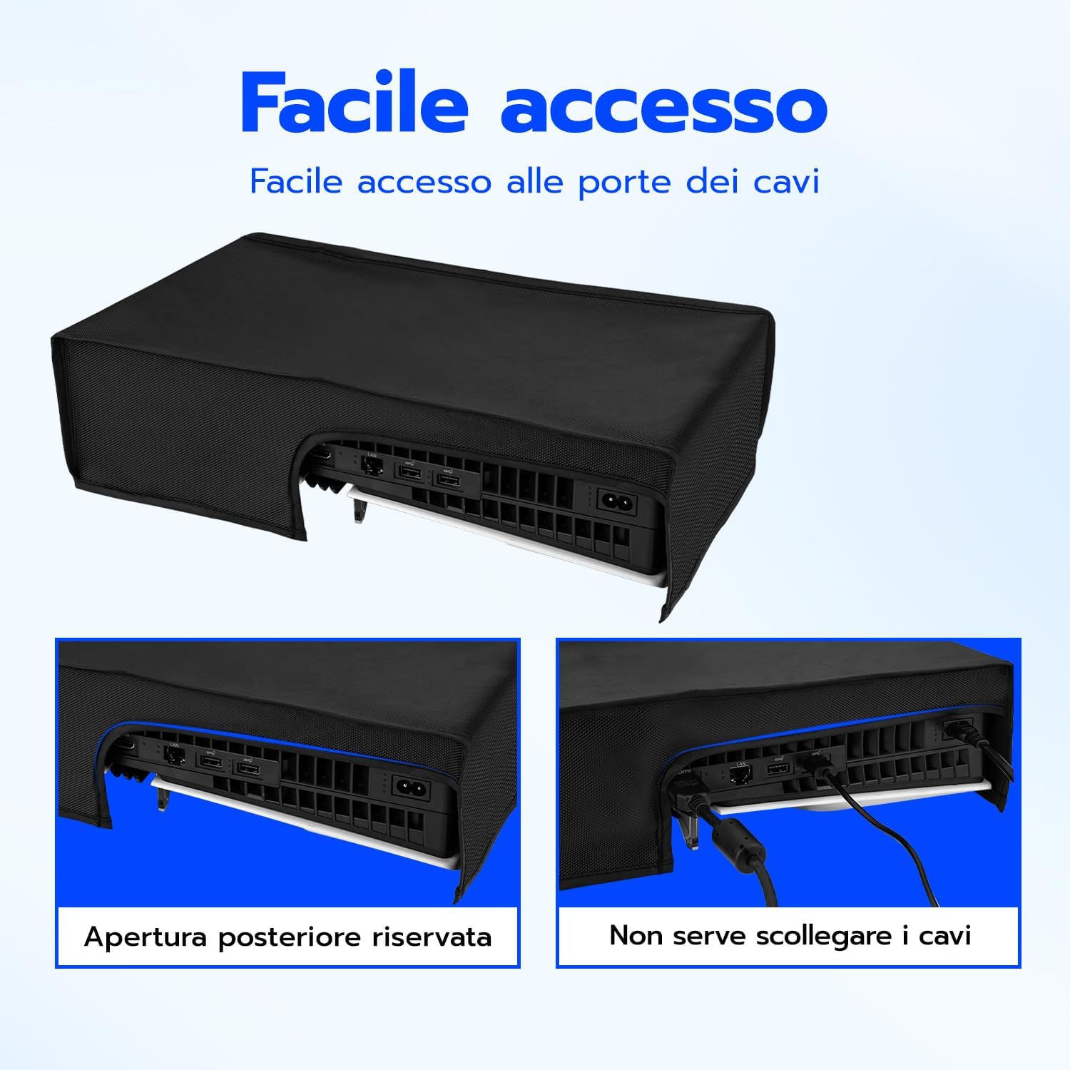Thumbnail 5 de Tolesum copertura orizzontale antipolvere PS5 Pro con tessuto Oxford, antipolvere e protezione antigraffio (non per PS5/PS5 Slim)