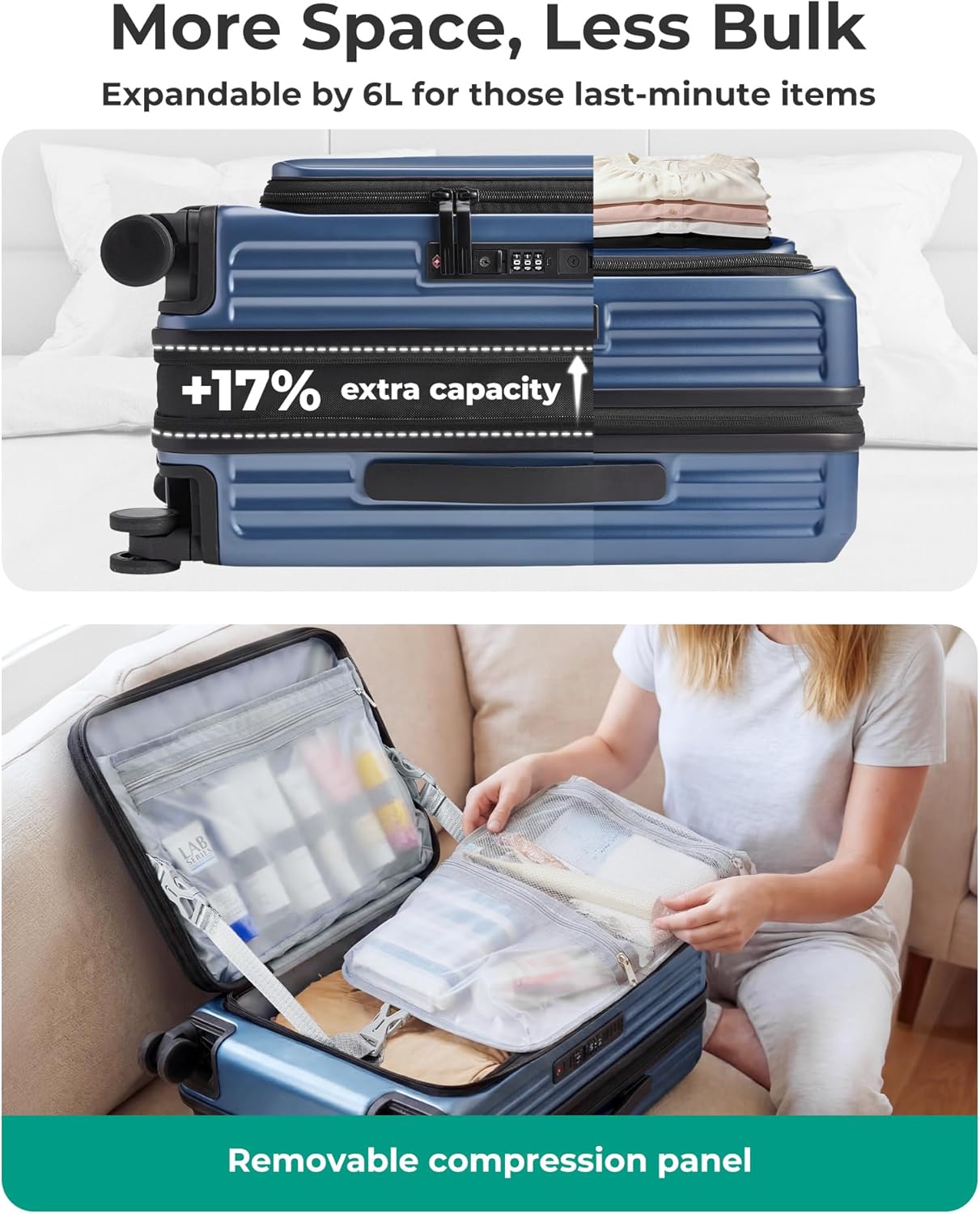 Detalle 1 de BAGSMART Carry-On Suitcase 20-Inch