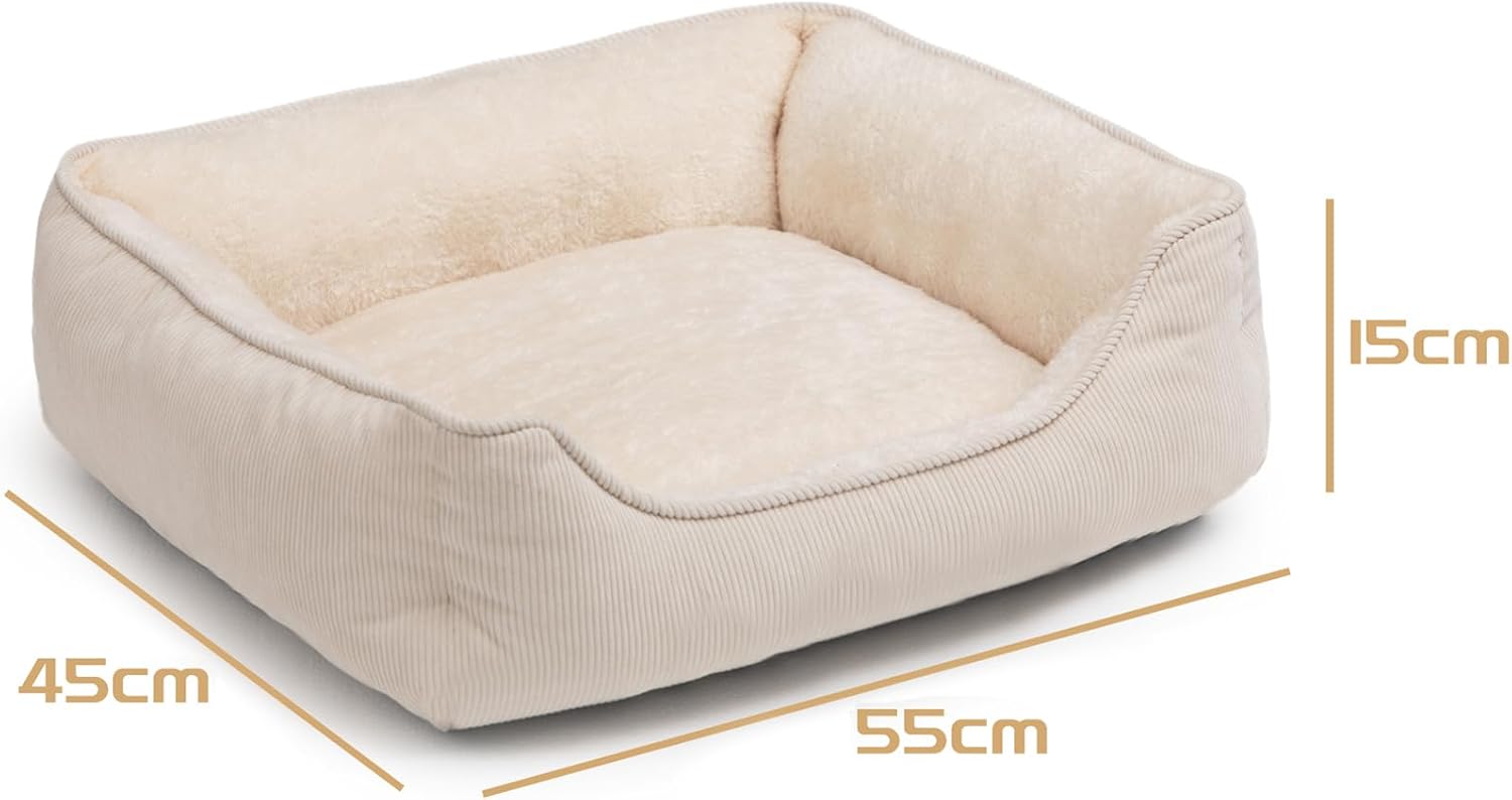 Thumbnail 1 de Hollypet Panier pour chat et chiot : lit coussin doux et respirant beige (55 × 45 × 15 cm)