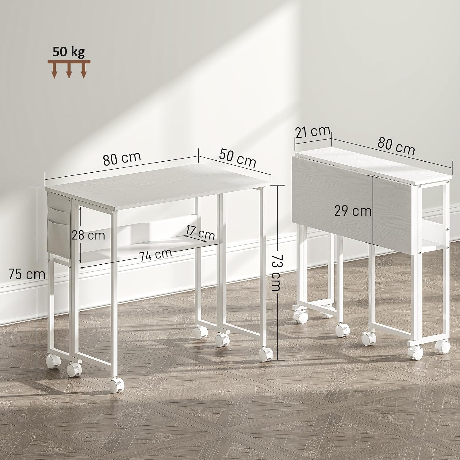 Detalle de Bureau pliant 80 x 50 cm HOMCOM
