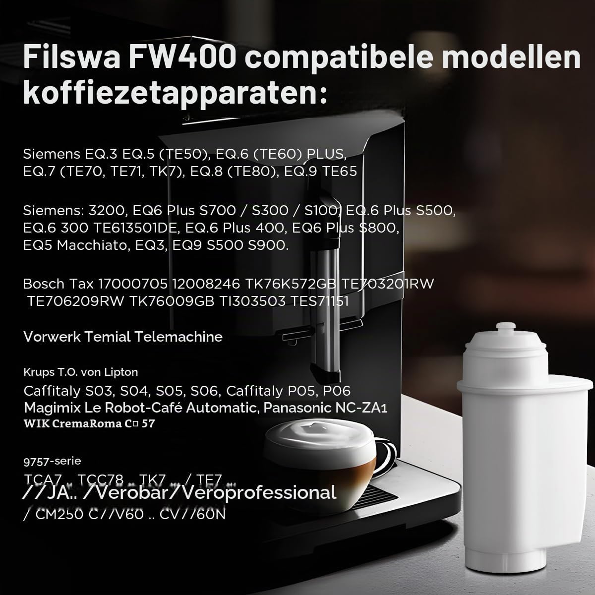 Thumbnail 6 de FILSWA FW400_Parent waterfilter, set van 12 voor Siemens EQ-koffiemachines