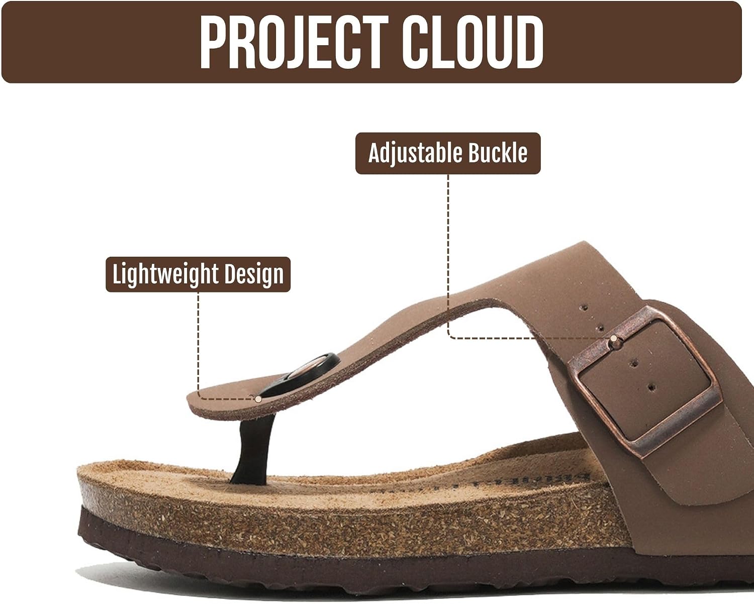 Detalle de Project Cloud Thong Sandals in Genuine Leather