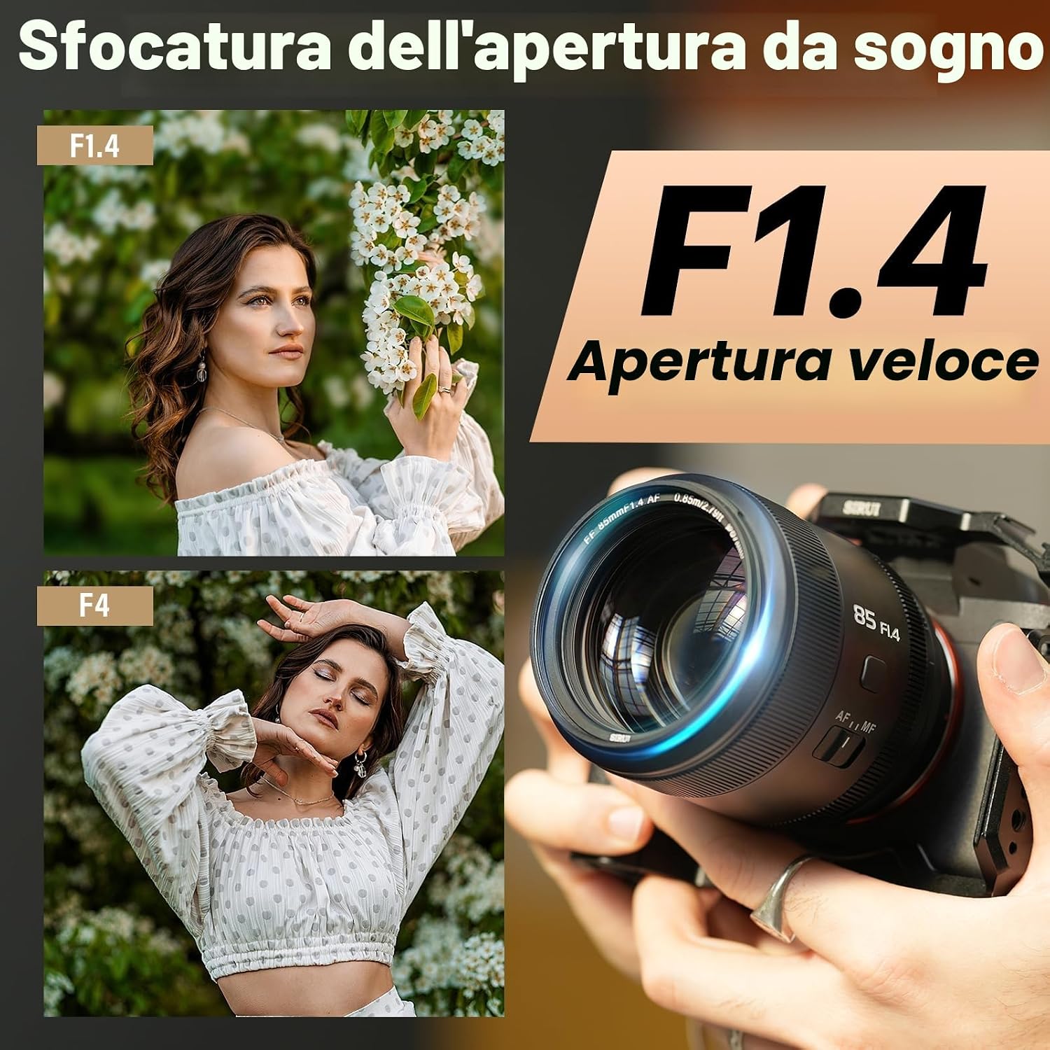 Thumbnail 3 de SIRUI Aurora 85mm F1.4 – Obiettivo Full Frame AF per Ritratto con Leica L-Mount, leggero e nitido