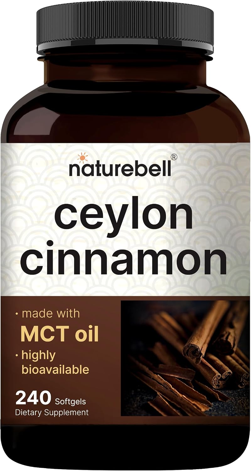 Detalle de NatureBell Ceylon Cinnamon Supplement, 240 Softgels