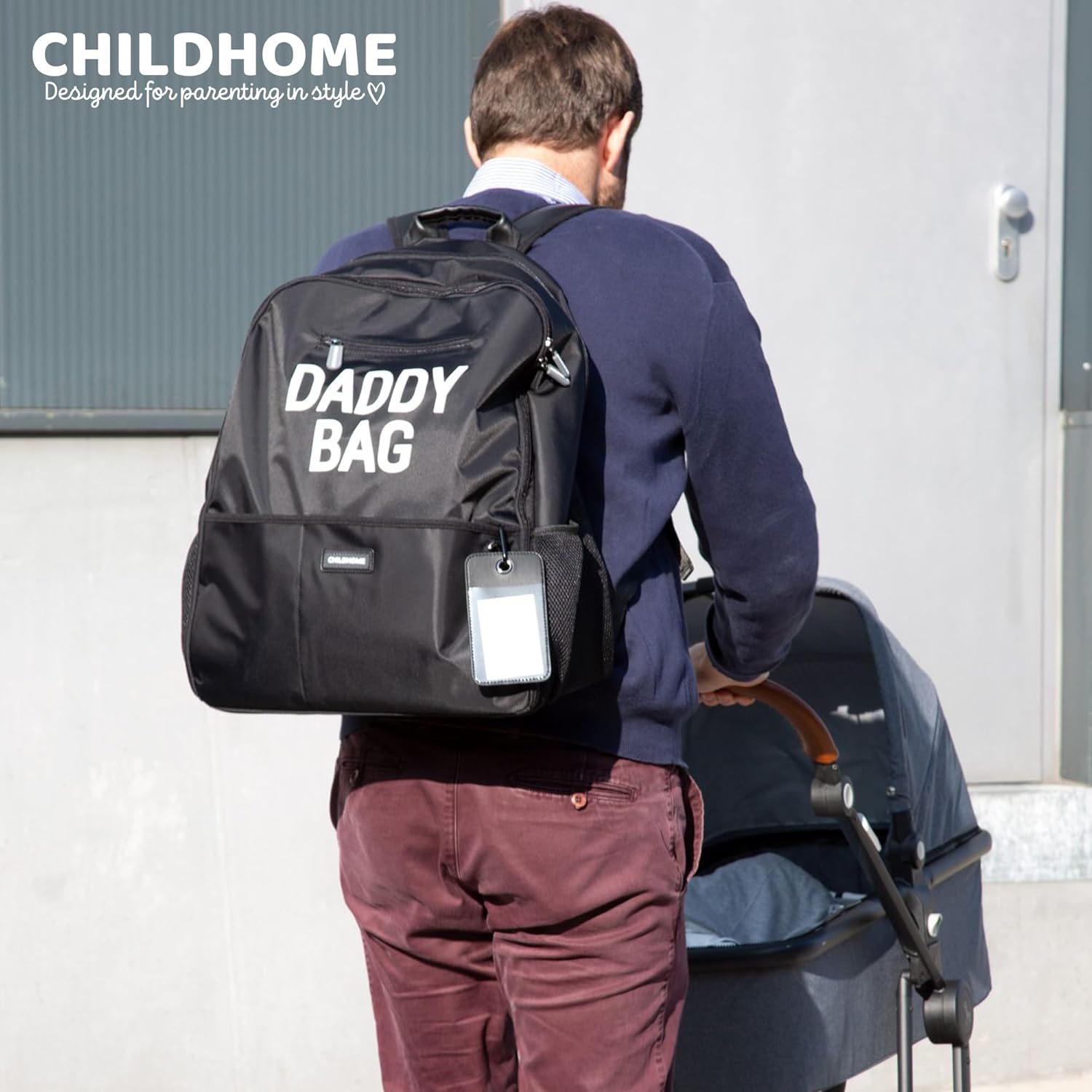 Thumbnail 6 de CHILDHOME Sac À Dos À Lange – Sac Voyage 35 L Noir, grande contenance, design belge