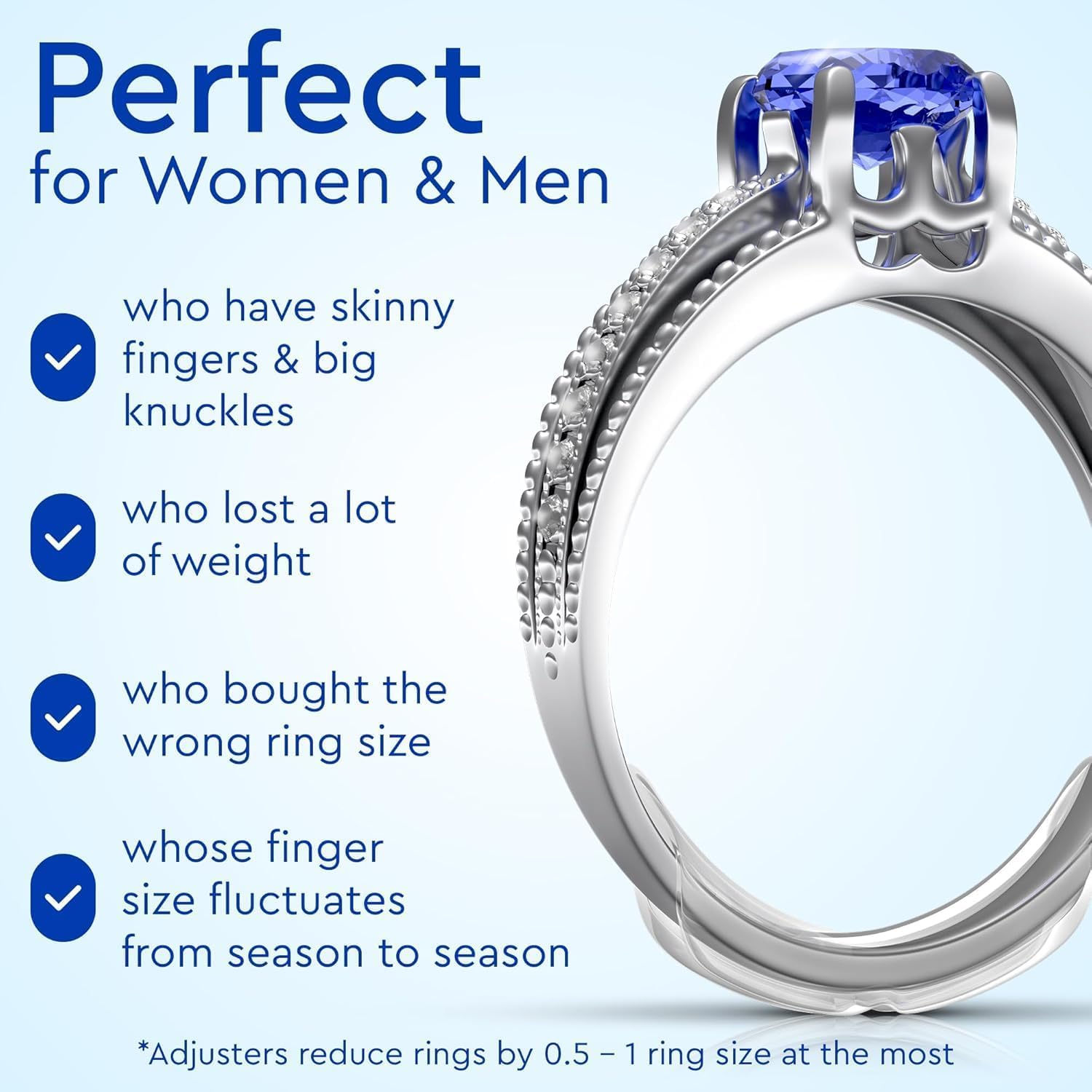 Thumbnail 5 de Ring Adjuster for Loose Rings – 8-Size Spiral Silicone Tightener Set