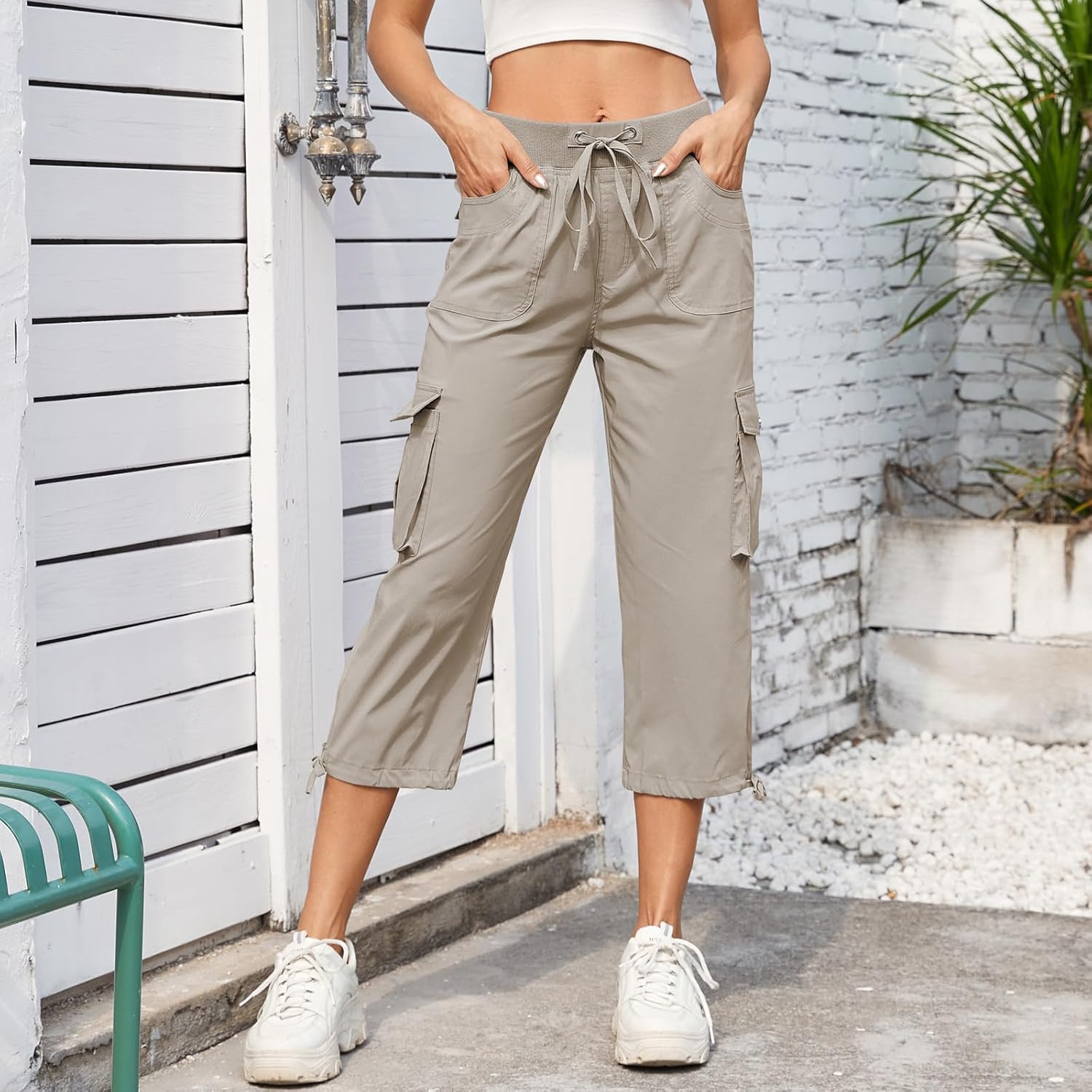 Thumbnail 1 de Hormtaer Women’s 3/4 Cargo Capri Joggers with 6 Pockets – Summer Outdoor Hiking Trousers