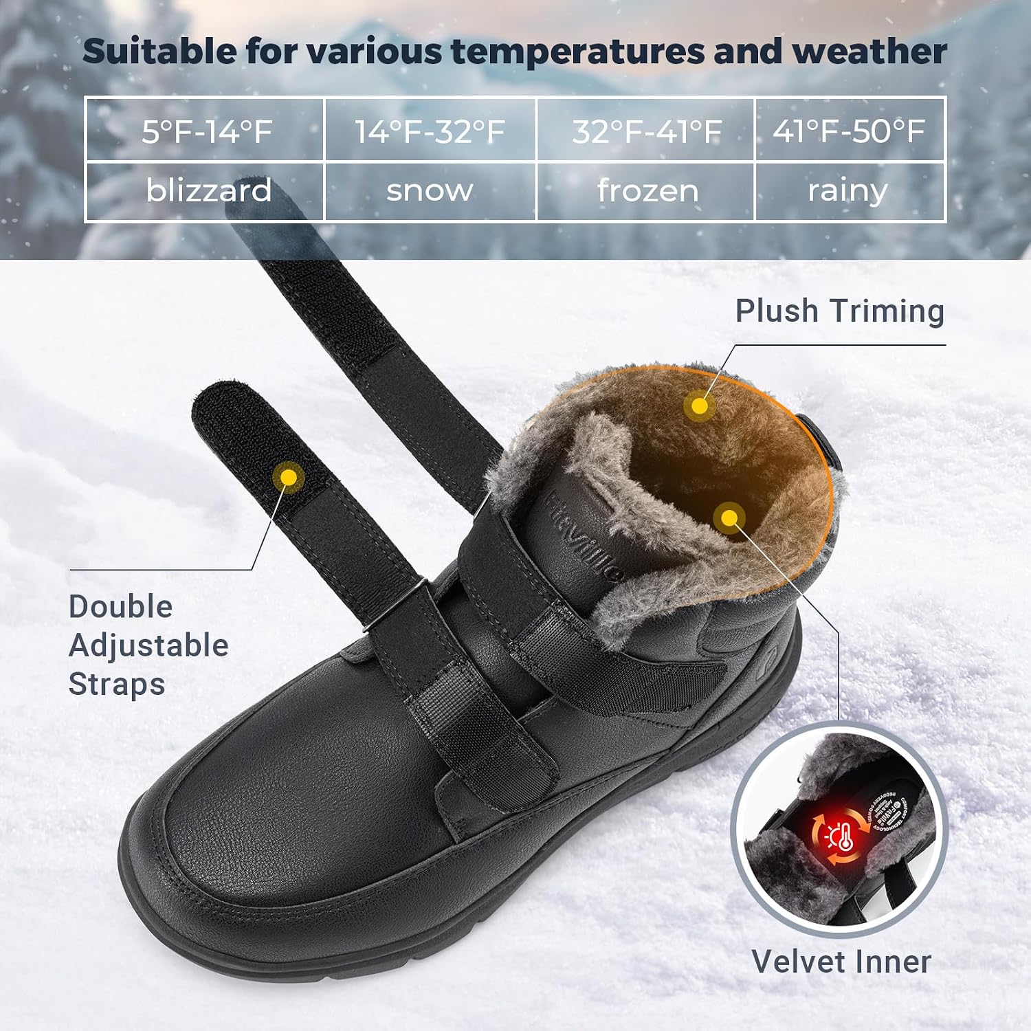 Thumbnail 2 de FitVille Mens Winter Snow Boots
