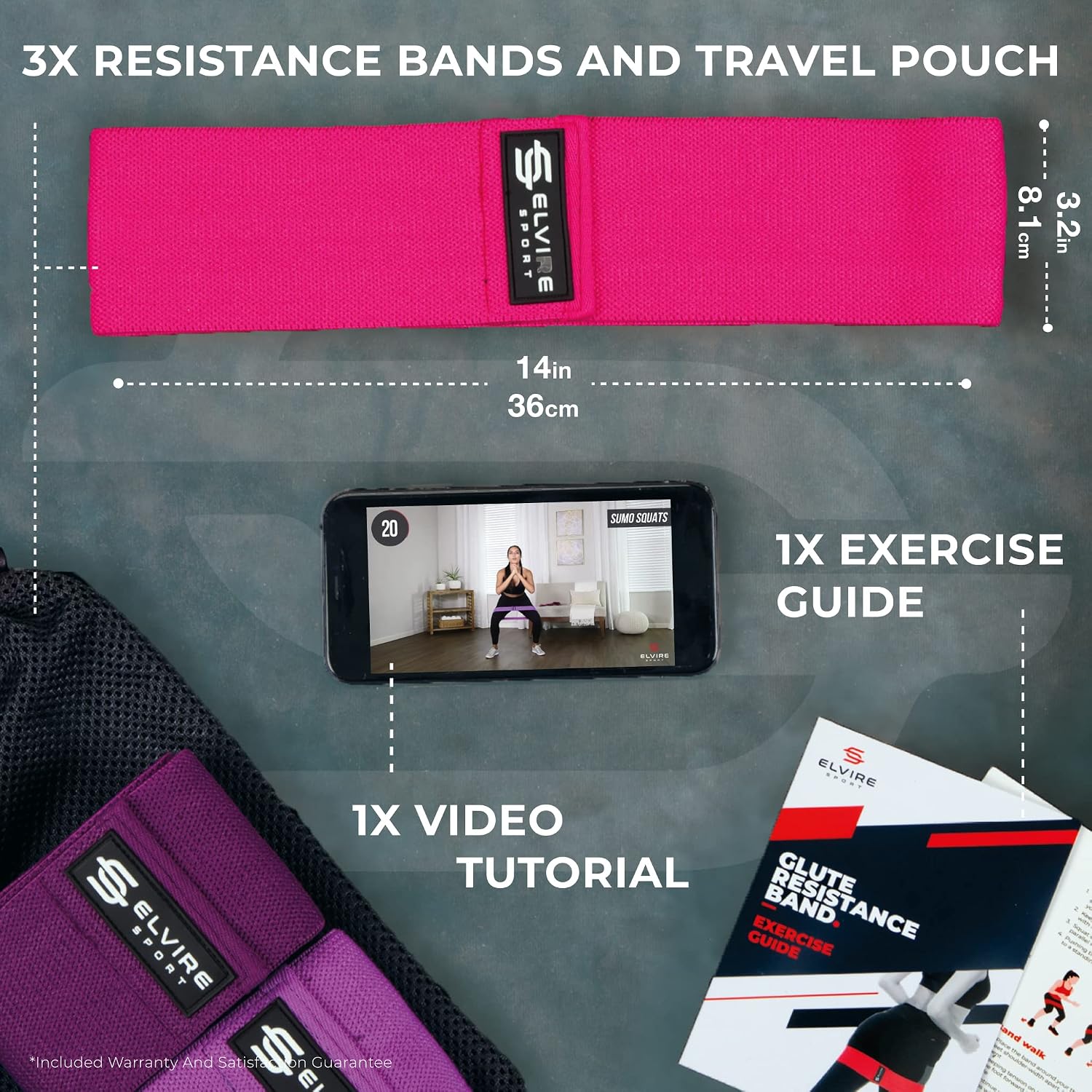 Detalle 2 de ELVIRE SPORT Elvire Fabric Resistance Bands (Set of 3) for Legs, Glutes & Squats
