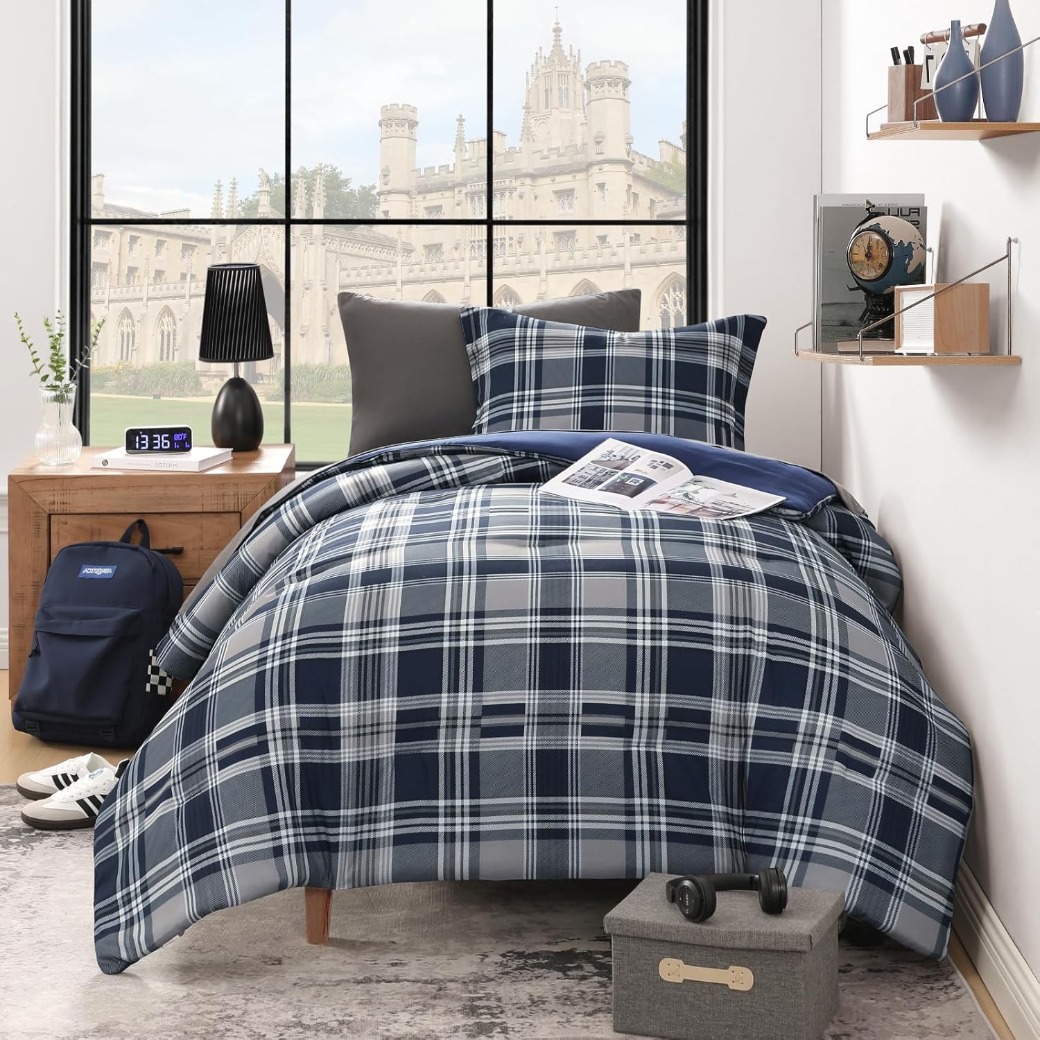 Thumbnail 1 de MaiRêve Navy Blue Twin XL Comforter Set - 5-Piece Dorm Bedding with Fitted Sheet Pocket