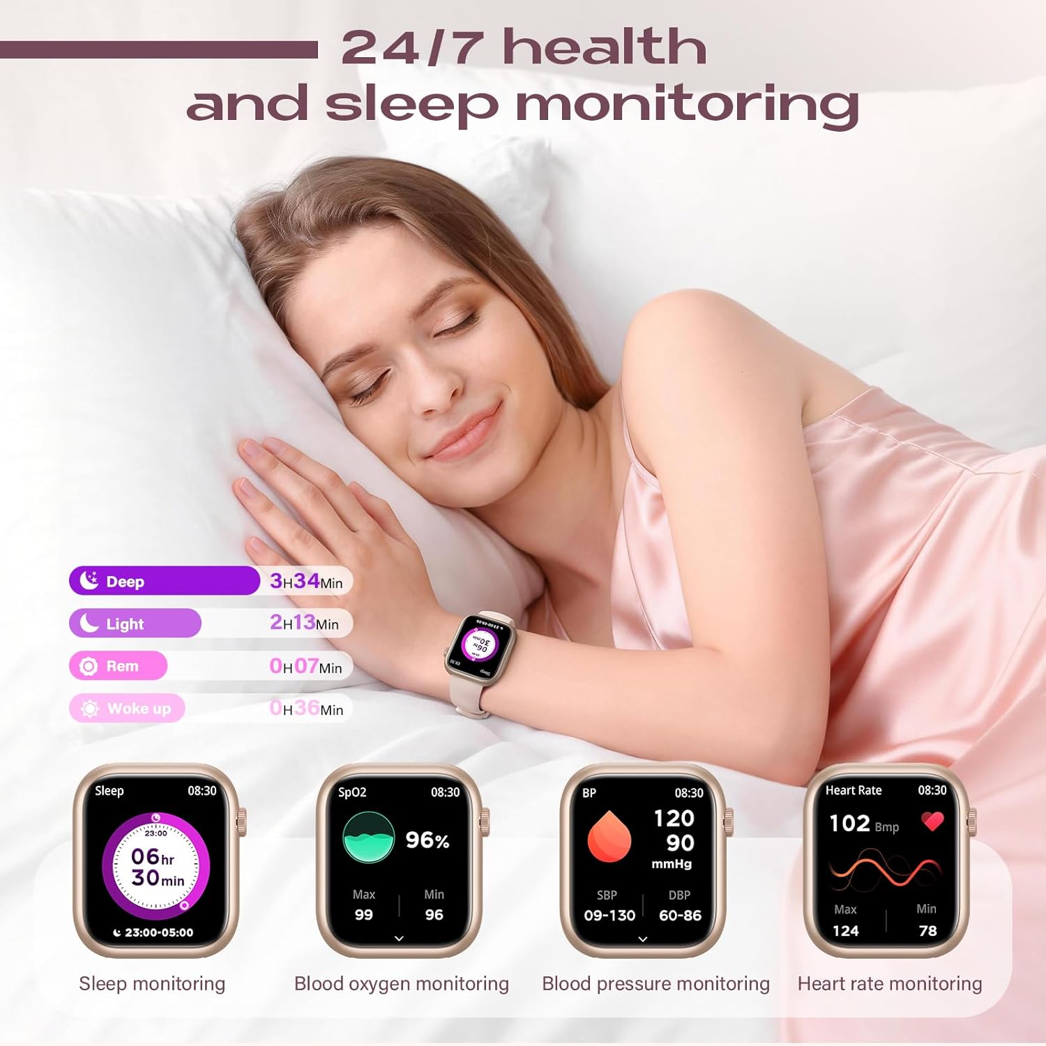 Detalle de SLOKSFil Smartwatch donna 1,85": fitness, salute e notifiche con quadrante personalizzabile