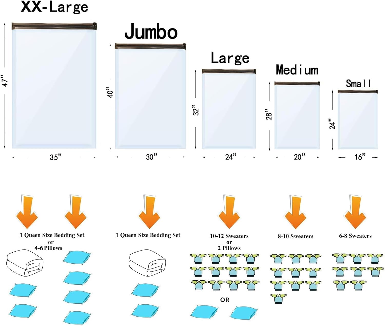Thumbnail 2 de GONGSHI Vacuum Storage Bags Jumbo 12-pack
