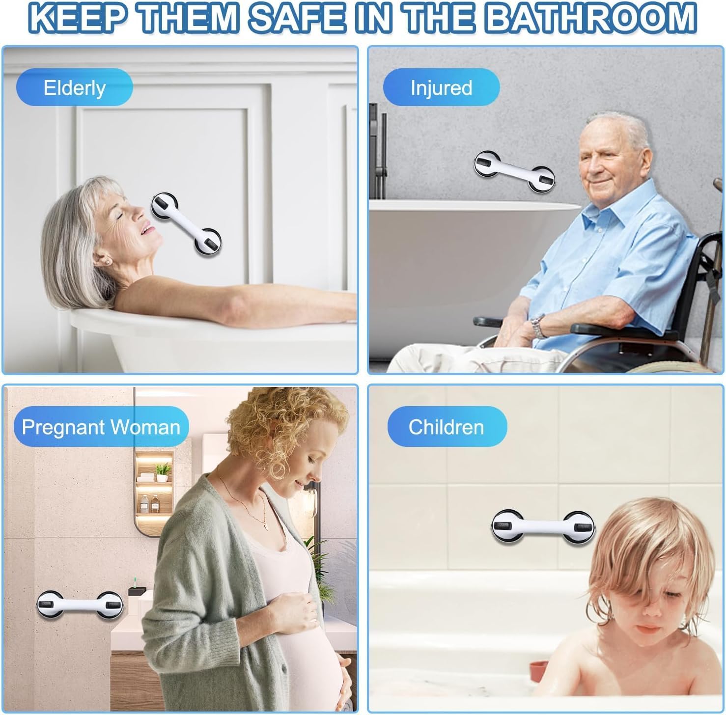 Thumbnail 6 de 2 Pack 12 Inch Shower Grab Bars for Seniors