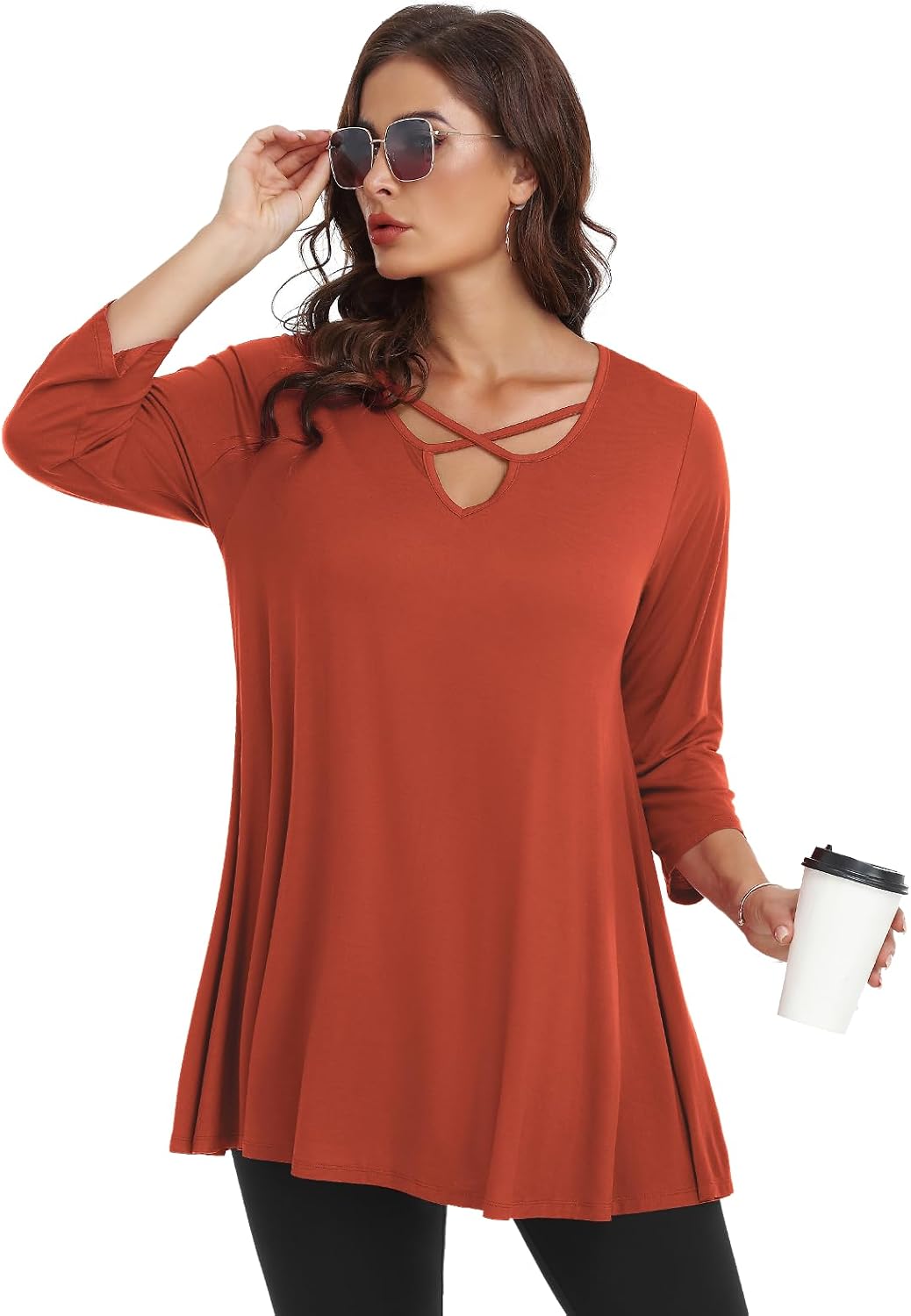 Thumbnail 3 de LARACE Plus-Size Tunic Top, 3/4 Sleeves
