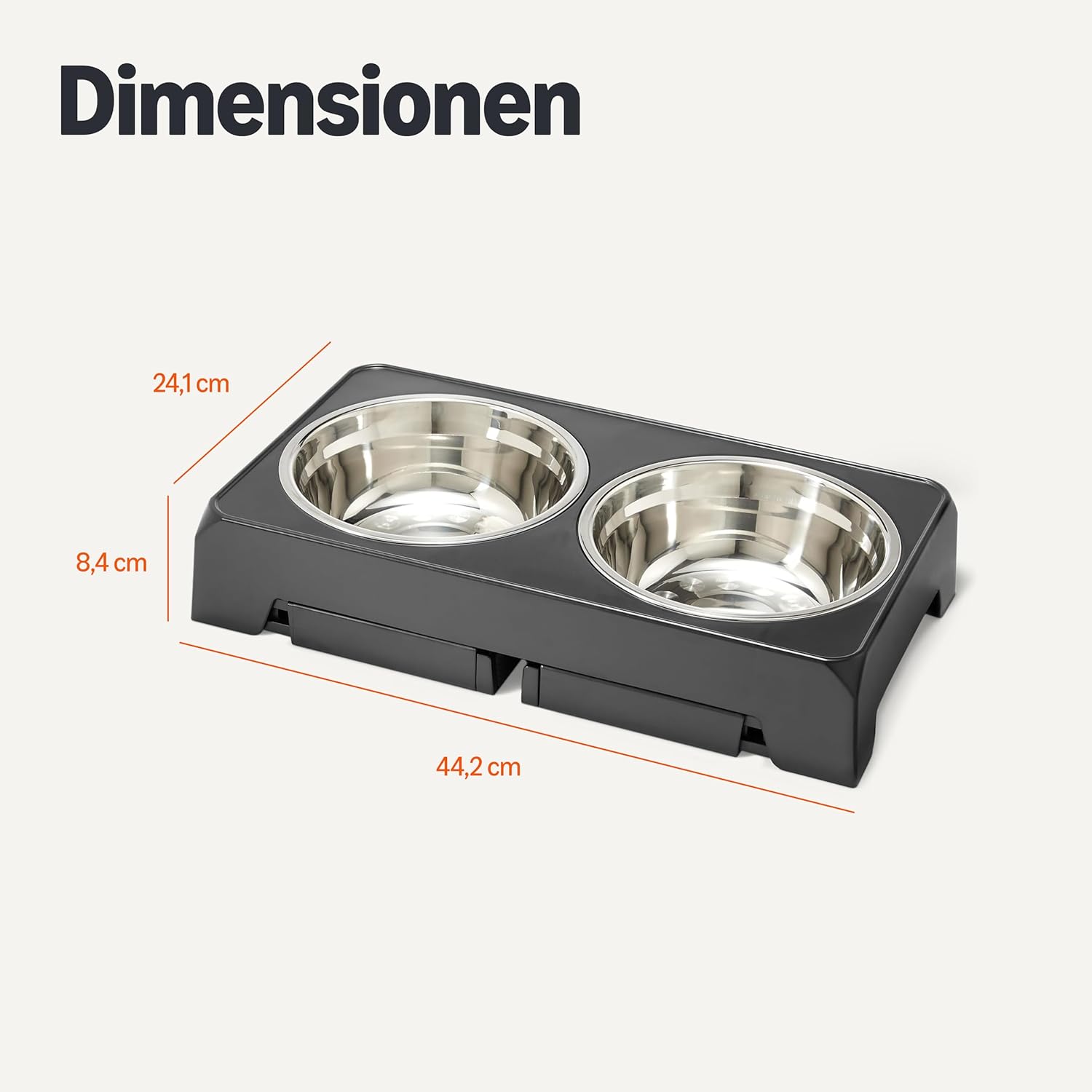 Detalle 1 de Amazon Basics Erhöhter Hundenapfständer – höhenverstellbar, rutschfest und umweltfreundlich