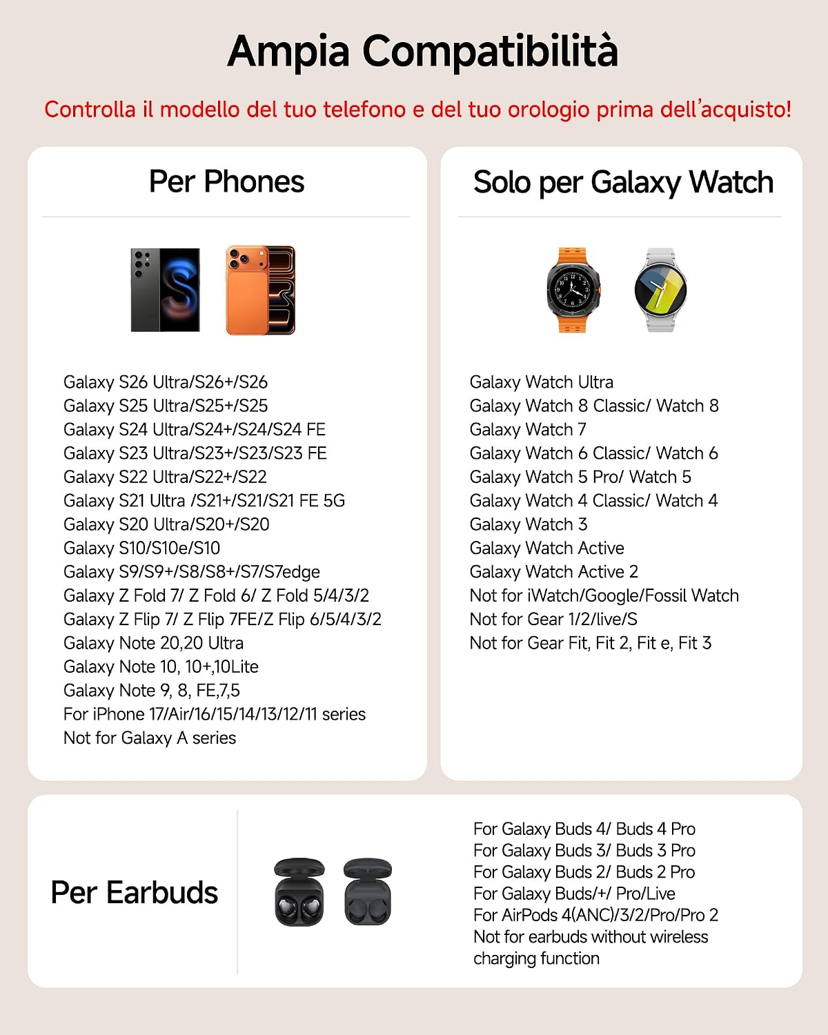 Thumbnail 1 de Caricabatterie wireless 3‑in‑1 per Samsung S25 Ultra