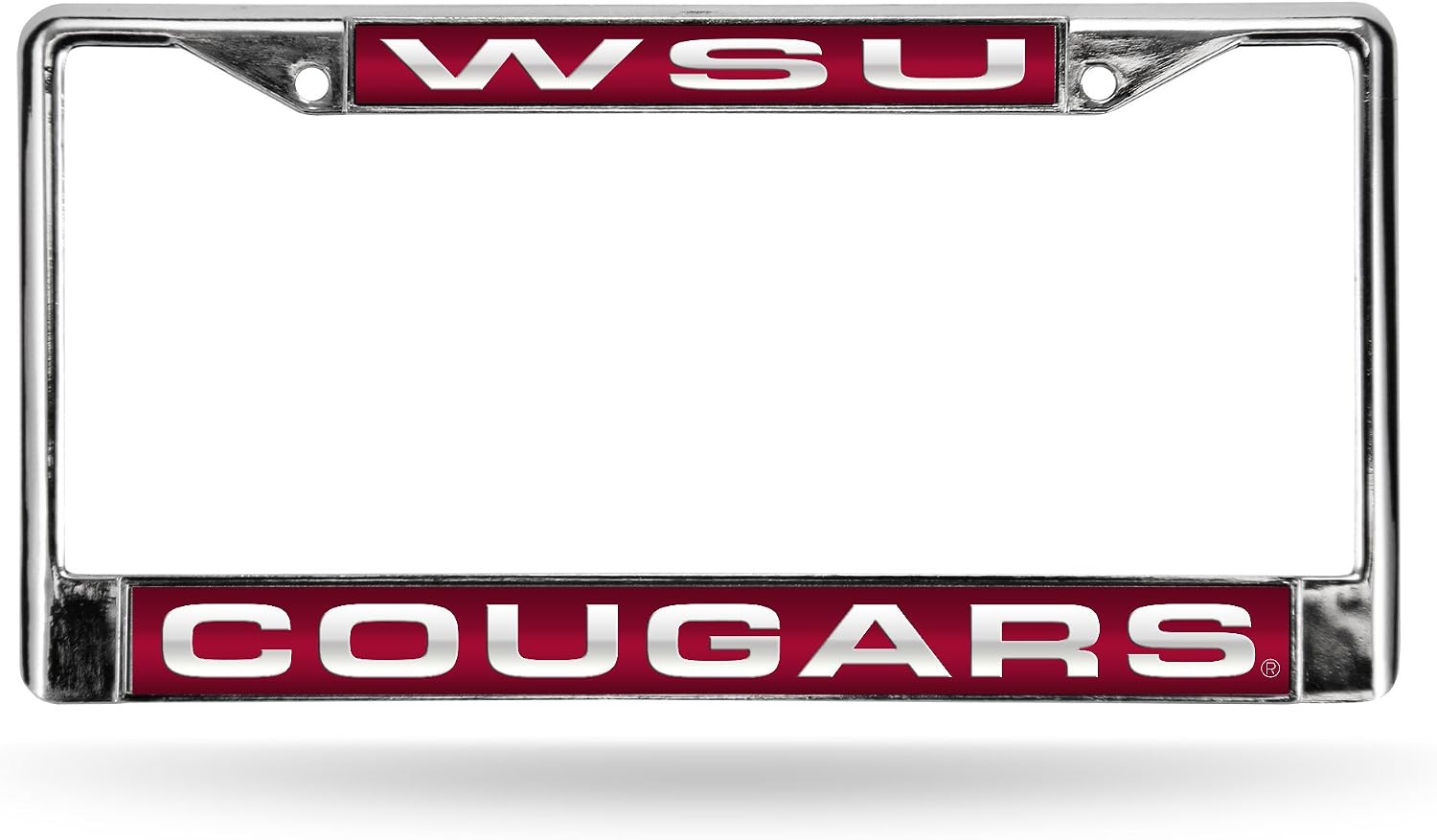 Rico Industries NCAA Unisex Laser Cut Inlaid Standard Chrome License Plate Frame (12" x 6")