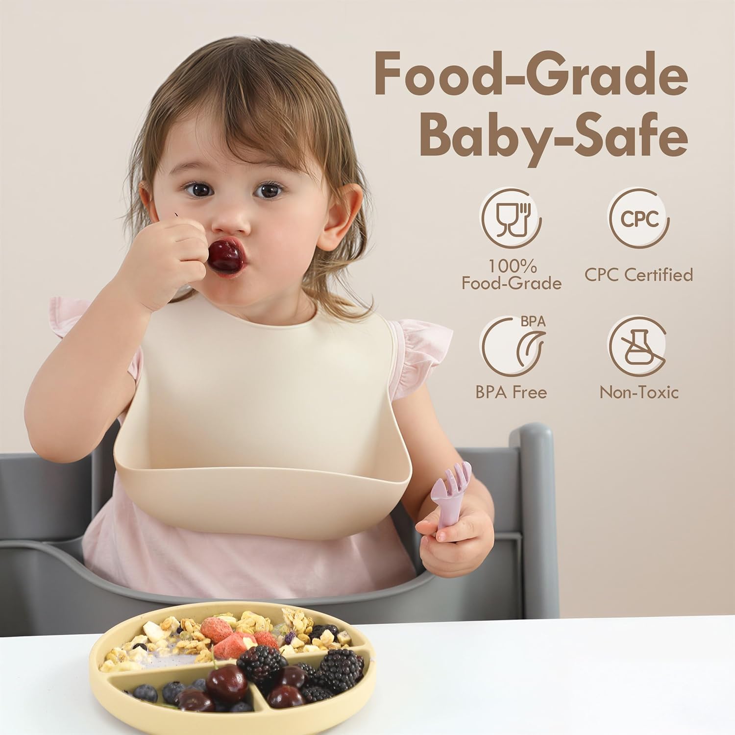 Detalle de Moonkie Silicone Divided Weaning Plate 2-pack 🍽