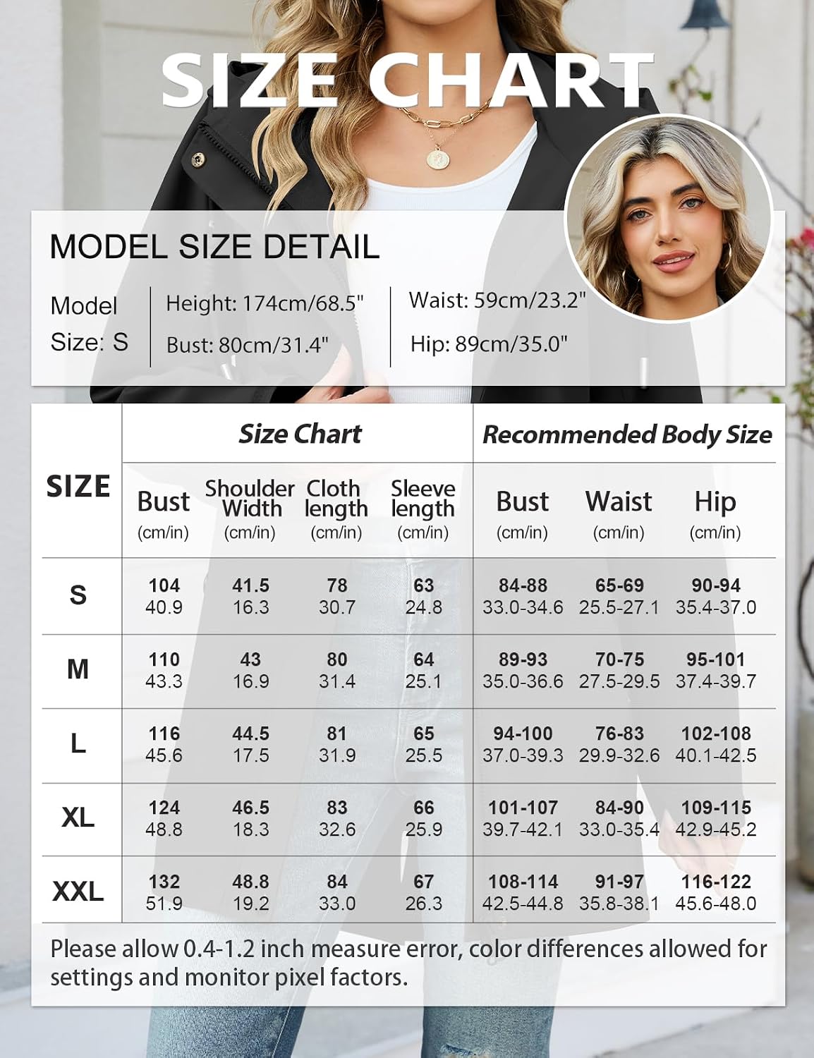 Detalle de Heekpek Women's Spring Coat: Lightweight Windbreaker with Detachable Hood
