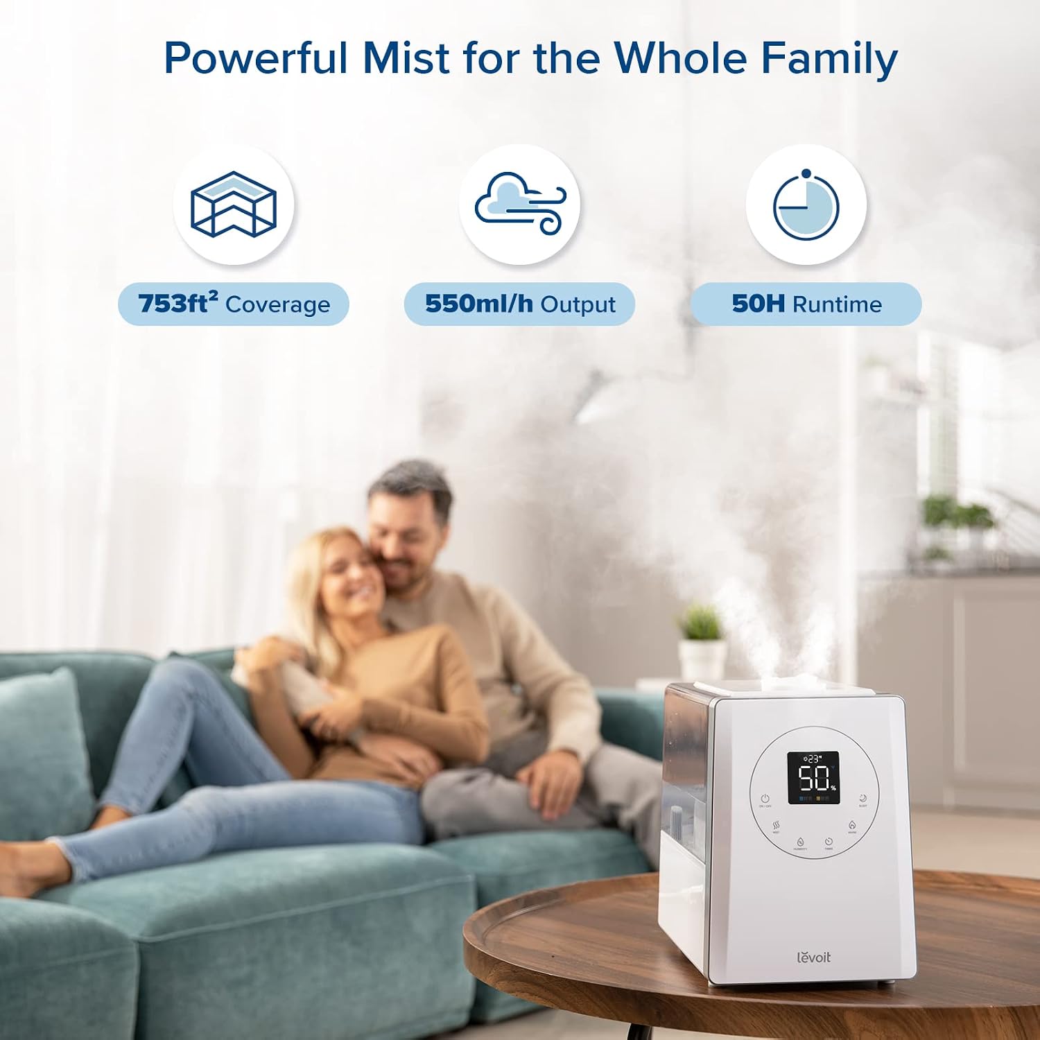 Detalle 2 de Levoit LV600S Warm and Cool Mist Humidifier, 6 L, App Control