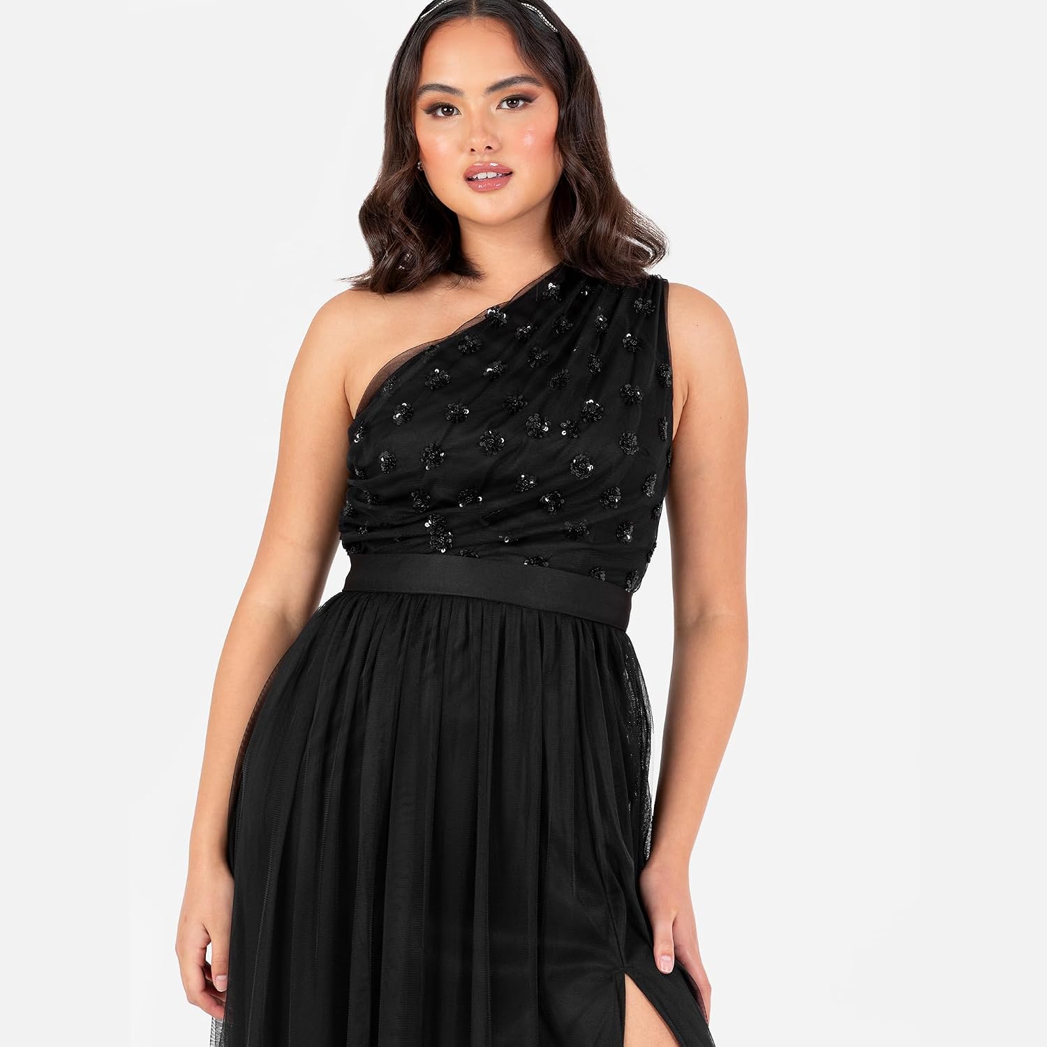 Detalle 2 de Maya Deluxe Damen Maxi Kleid Sequin