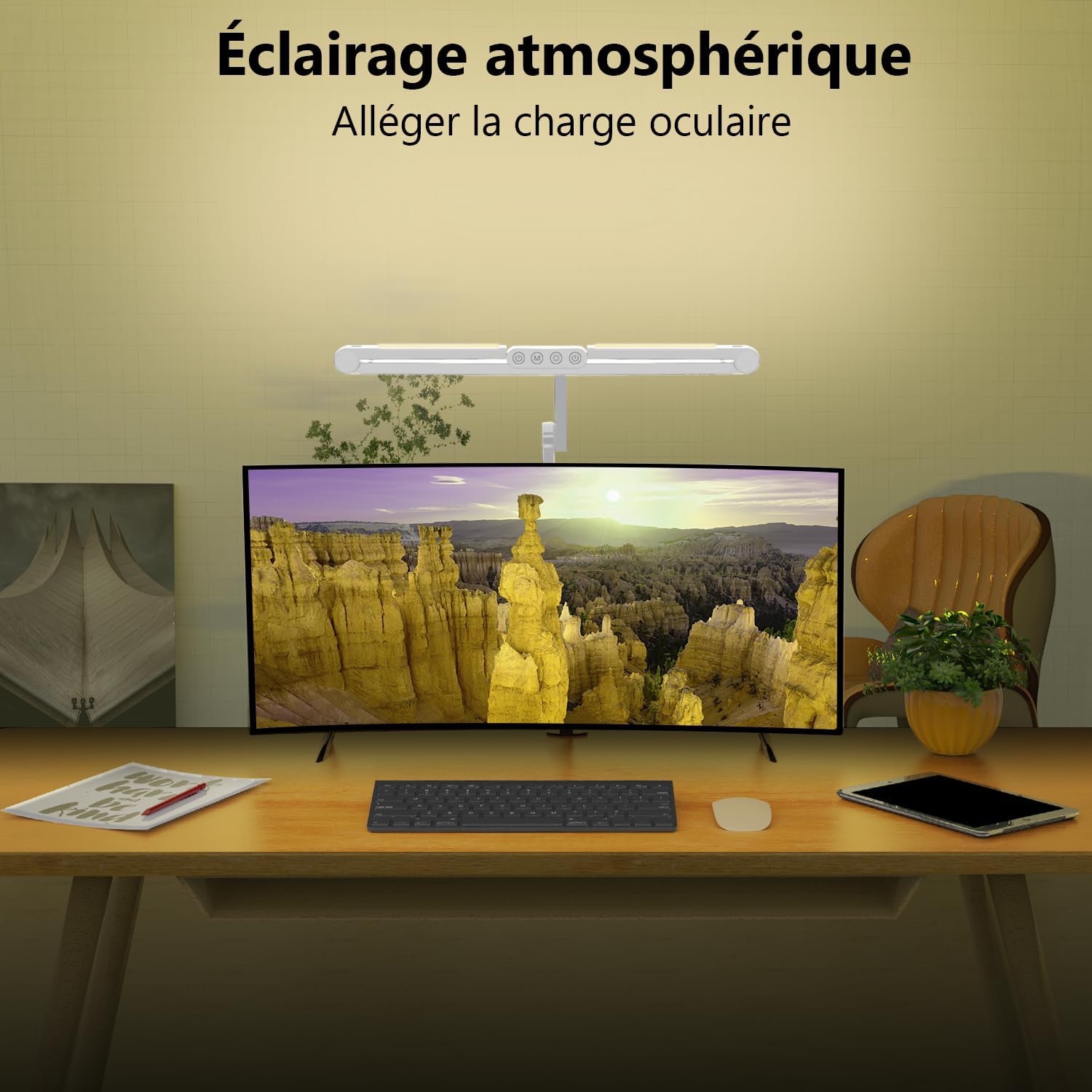 Detalle 2 de 1500 Lumen LED Schreibtischlampe 24W