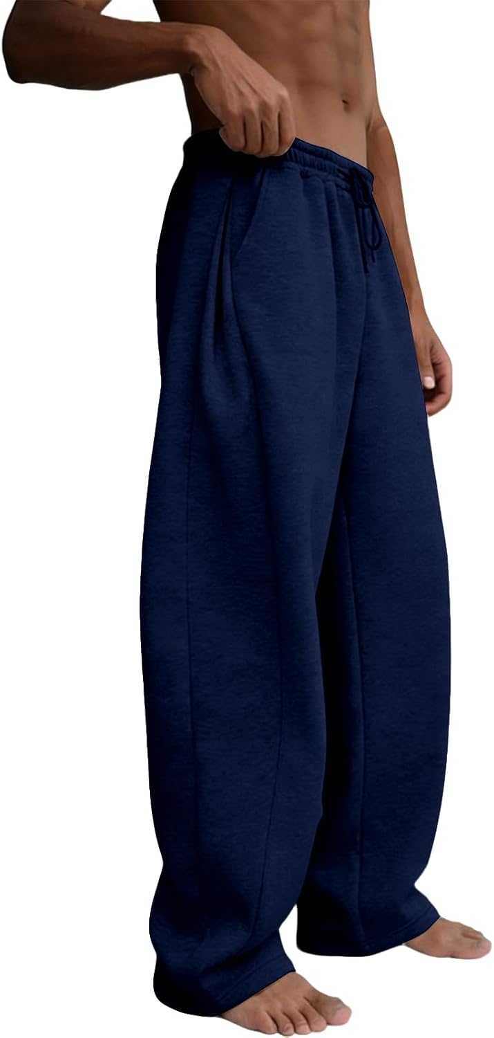 Thumbnail 4 de Men's Wide-Leg Fleece Sweatpants, 65% Polyester