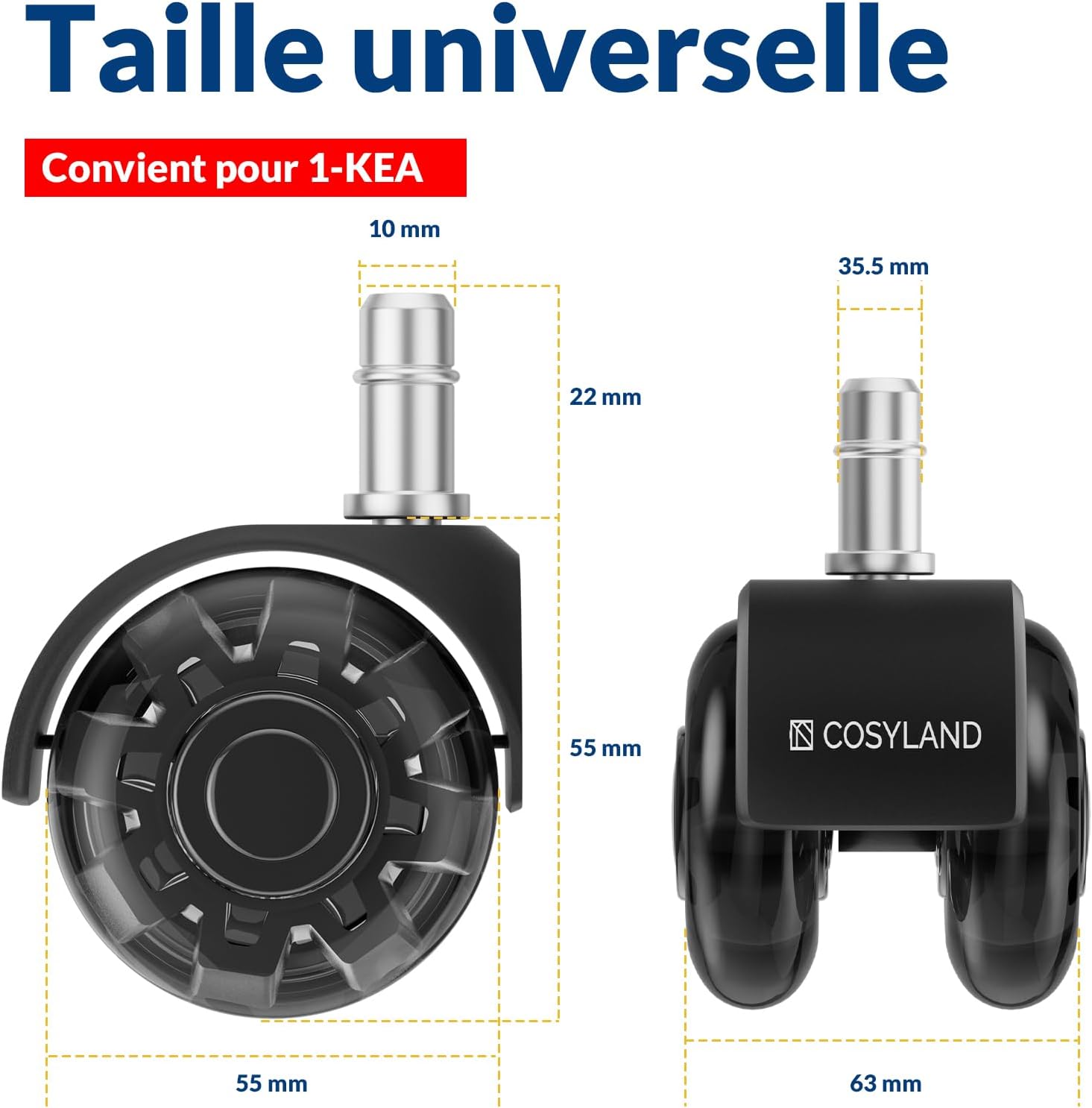 Thumbnail 1 de COSYLAND Roulette chaise 300 kg