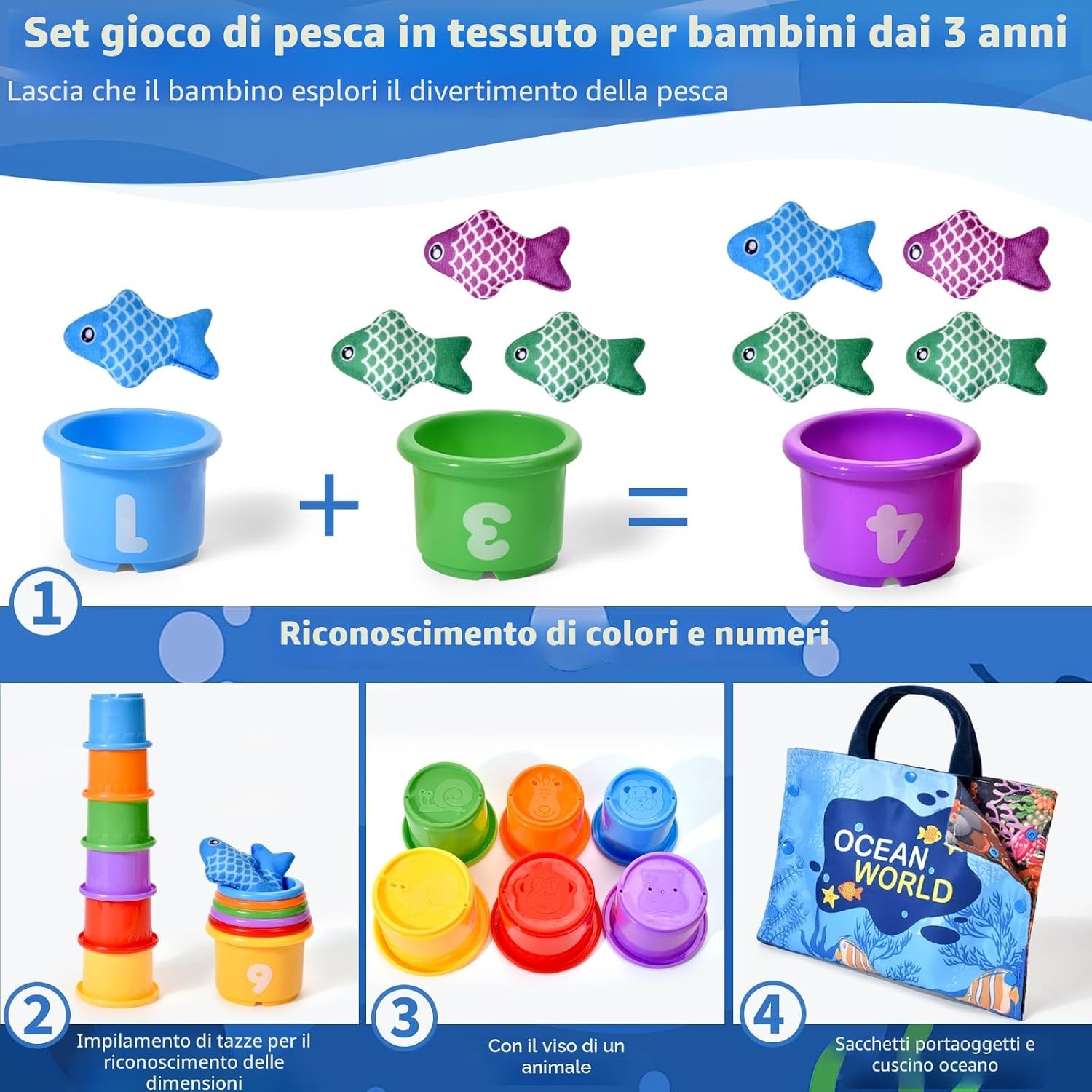 Thumbnail 3 de Tokiyis Gioco Montessori pesca per bambini 12 pesci