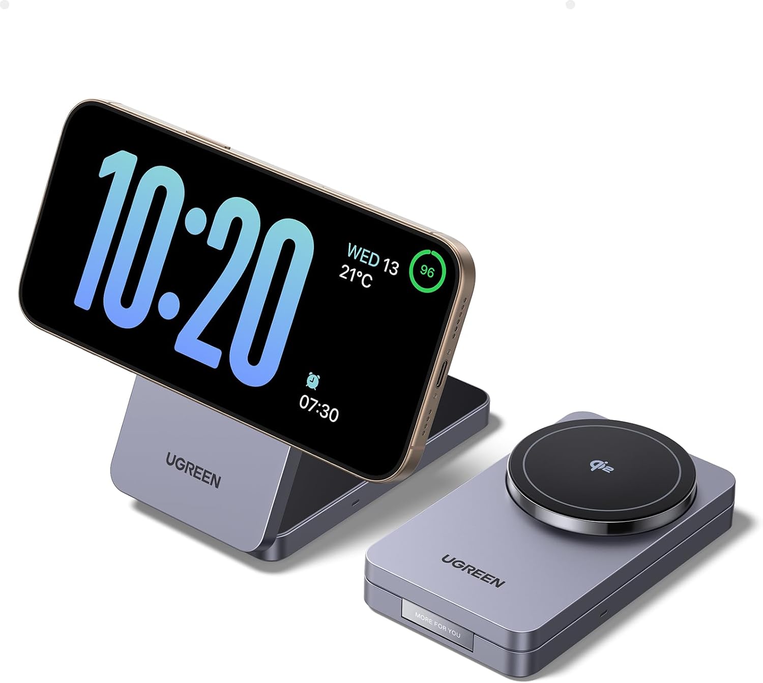 Detalle de UGREEN MagFlow Qi2 15 W chargeur sans fil