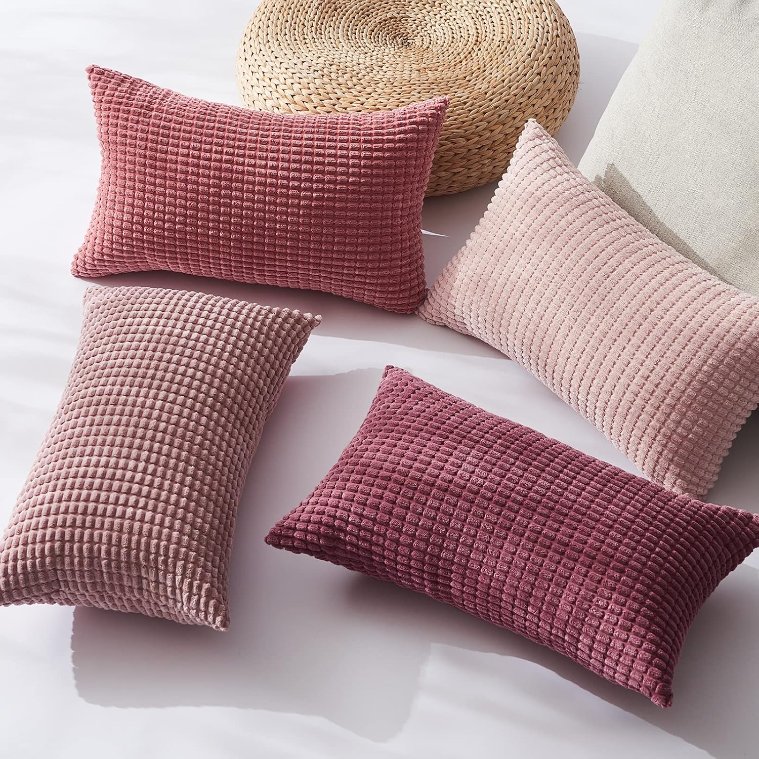 Detalle 2 de Topfinel Kissenbezug 30x50 Rosa 4er Set