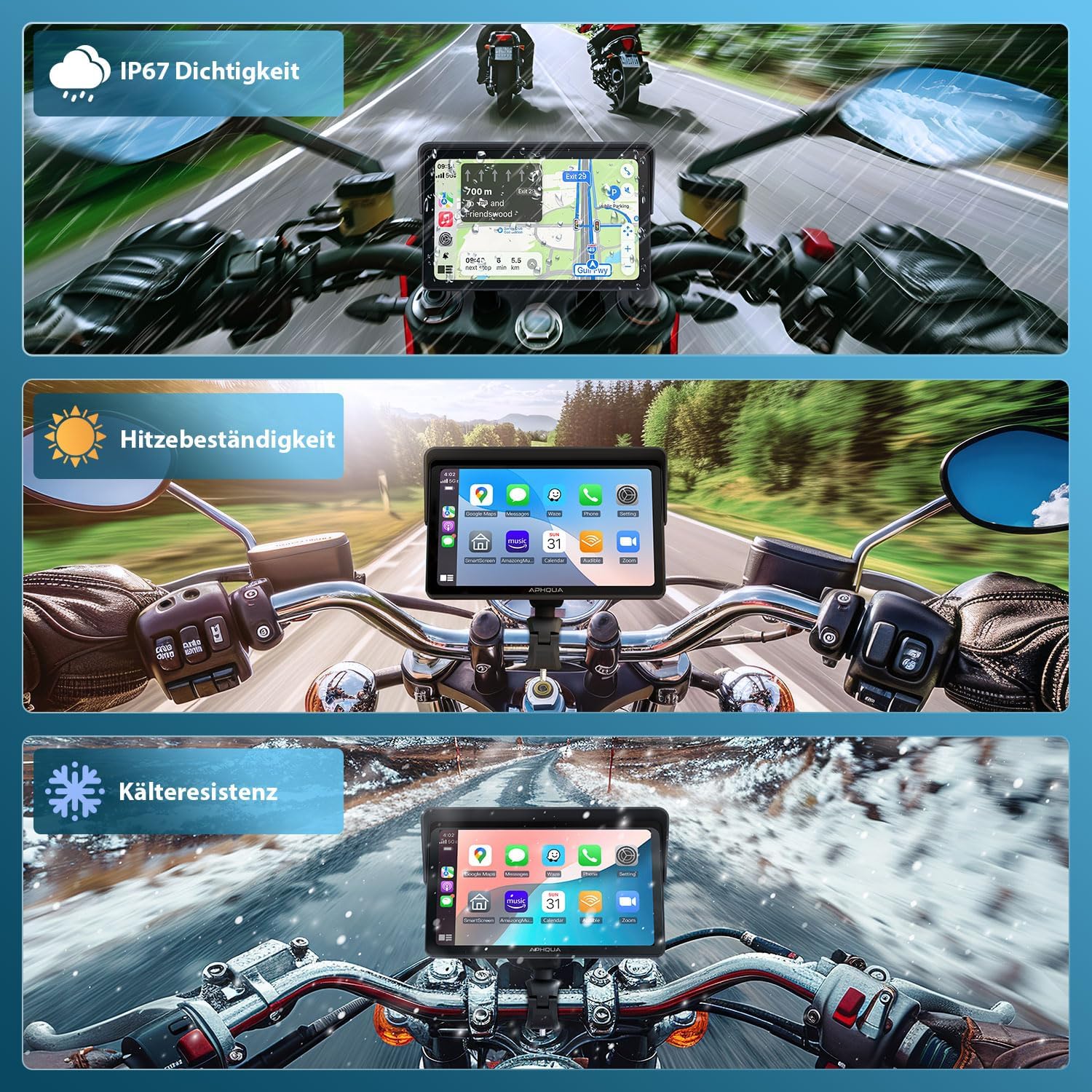 Thumbnail 3 de APHQUA CarPlay Display 7 Zoll Motorrad