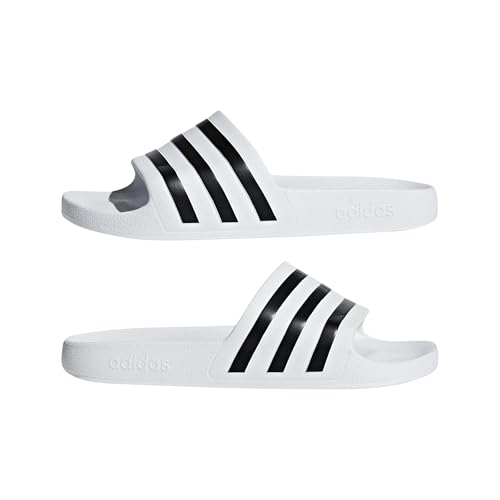 Detalle 2 de Adidas Adilette Aqua Slides Unisex Cloud White/Core Black/Cloud White (9 UK‑43 EU) – comodidad clásica