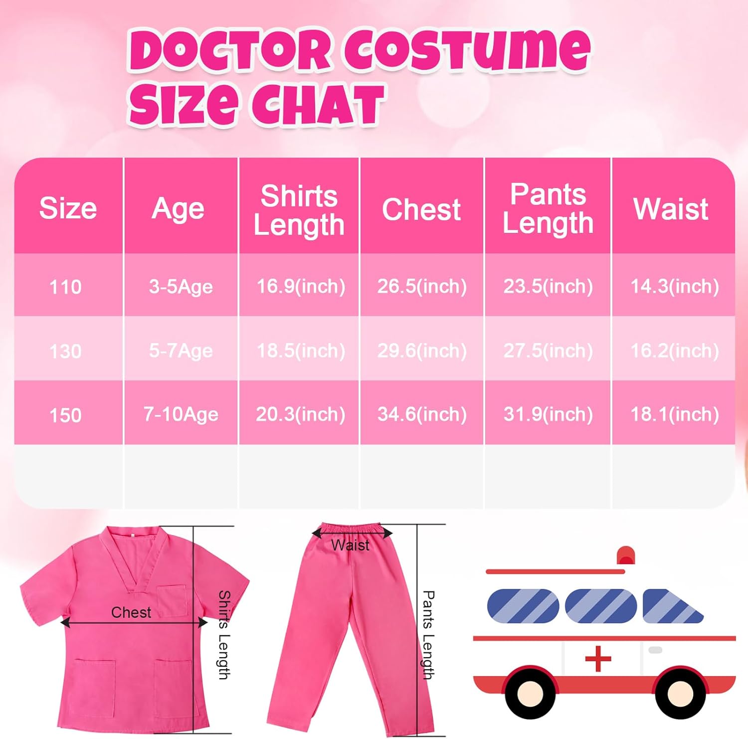 Detalle 2 de LEADSTAR Kids Doctor Costume and Nurse Dress-Up Set for Toddlers and Children