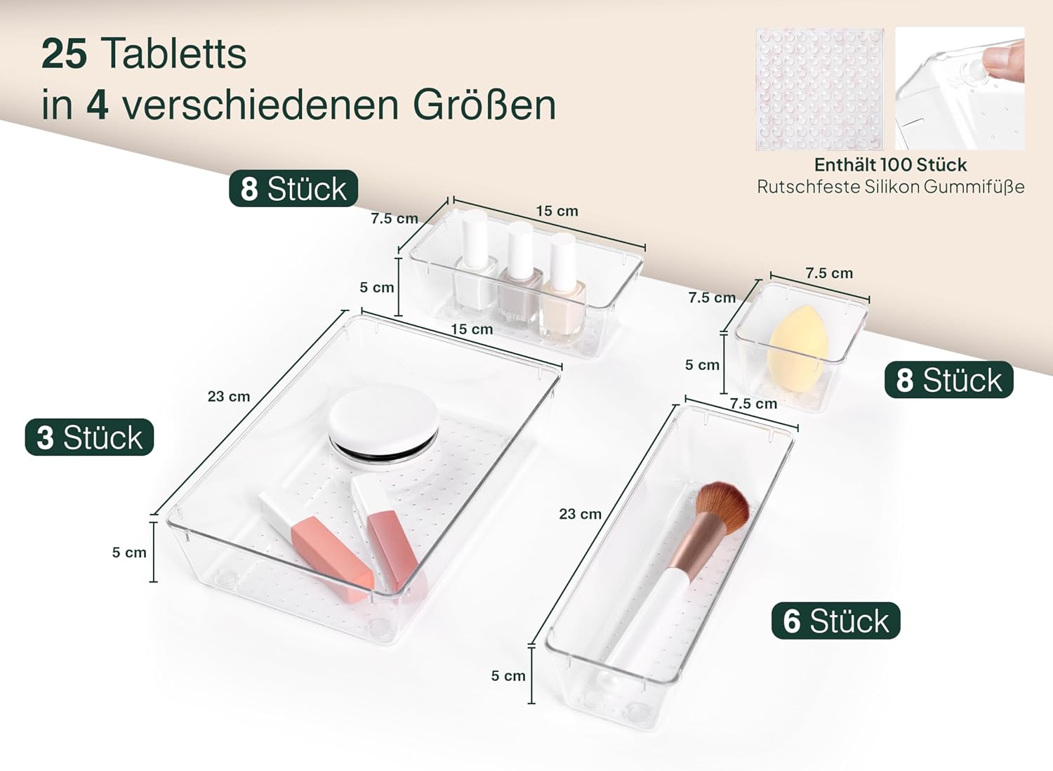 Detalle 2 de uandu Schubladen Organizer 25er Set