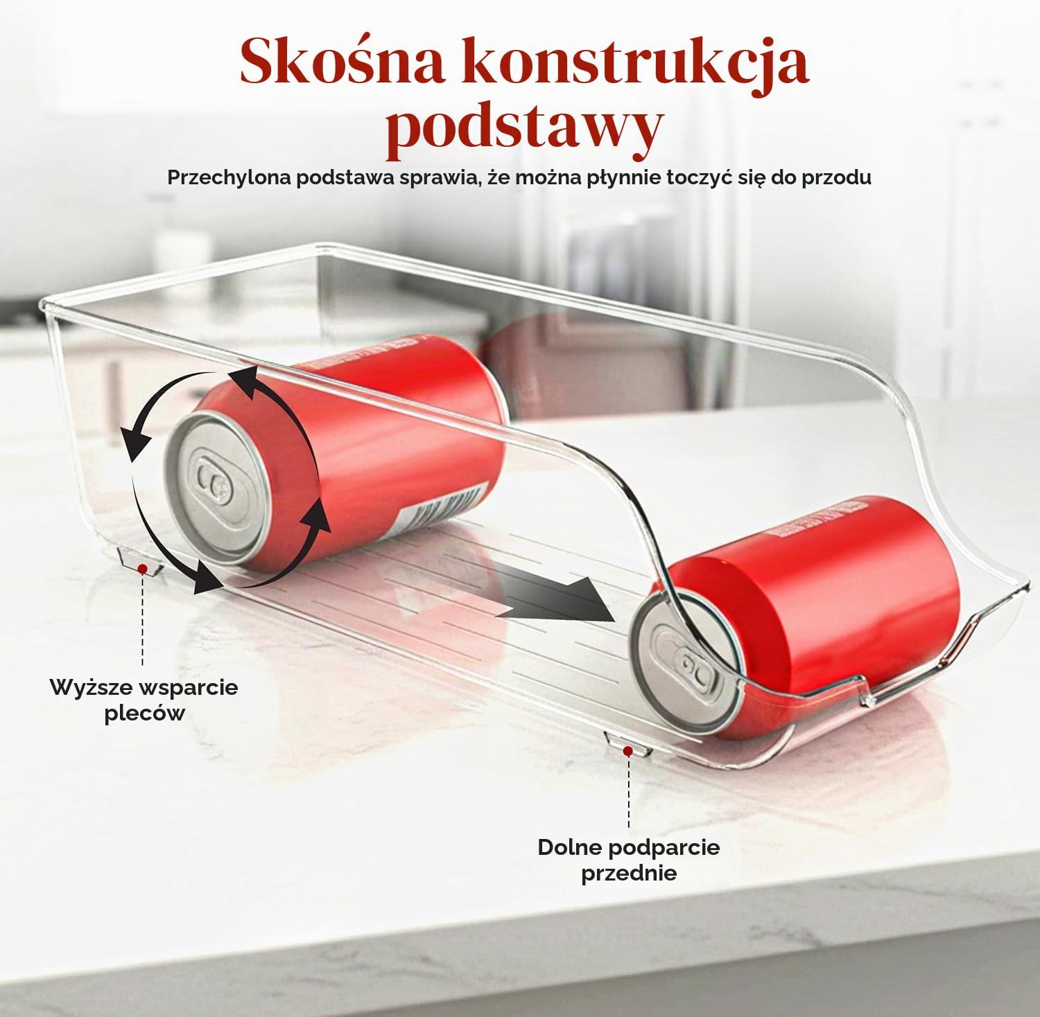 Detalle 1 de KICHLY EU1118 organizer na puszki, przezroczysty, zestaw 2 sztuk