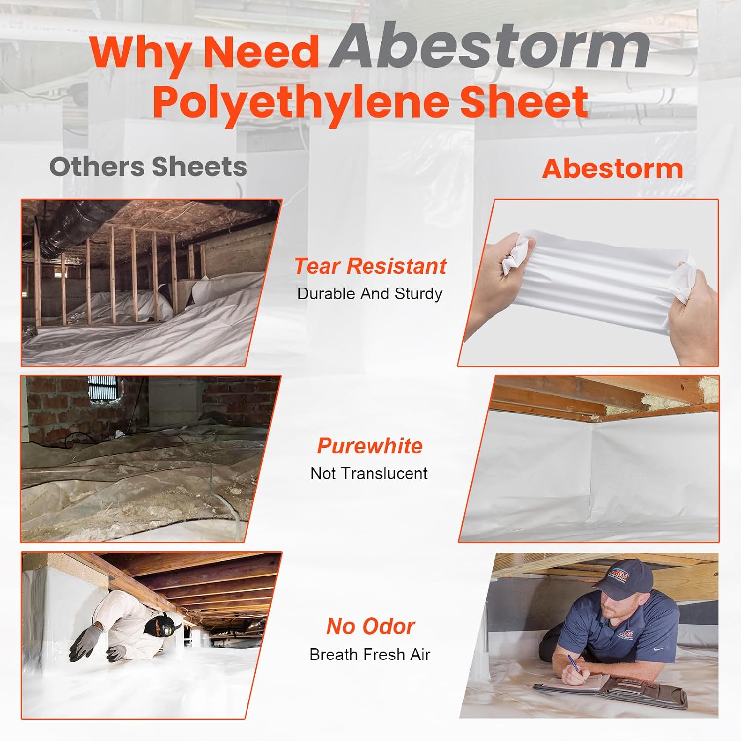 Detalle de ABESTORM Crawl Space Vapor Barrier 12 Mil