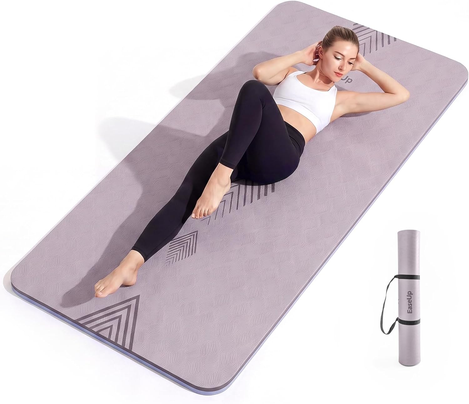 Detalle de EASEUP Large Yoga Mat, 73 × 35.5 in, 10 mm Thick TPE