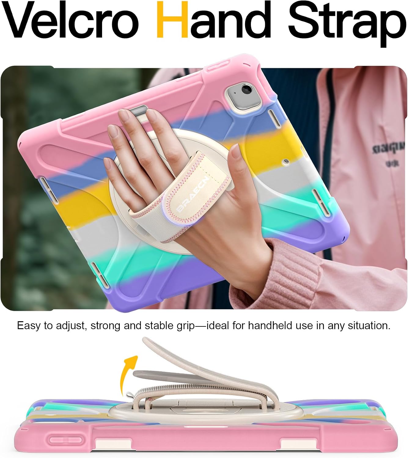 Thumbnail 6 de BRAECN Case for iPad Air 13 Inch 2026/2025/2024 & iPad Pro 12.9" (2022–2018): Full-Body Protection with 360° Rotating Hand Strap